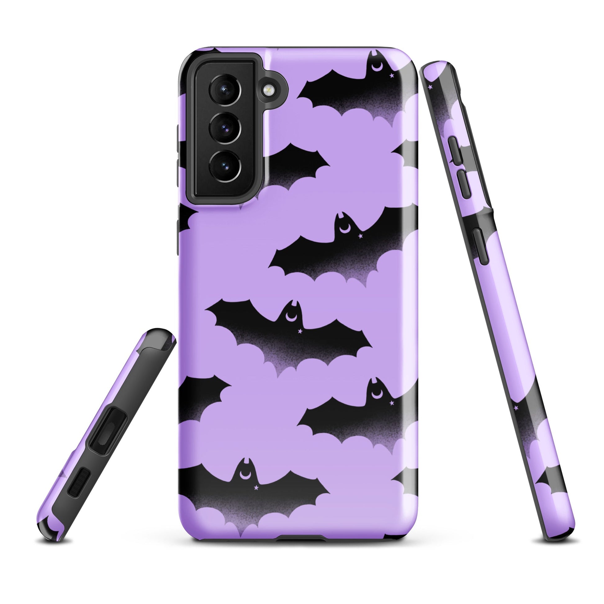 Morrigan Samsung® Tough Case features a stylish bat design, offering impact resistance and dual-layer protection.