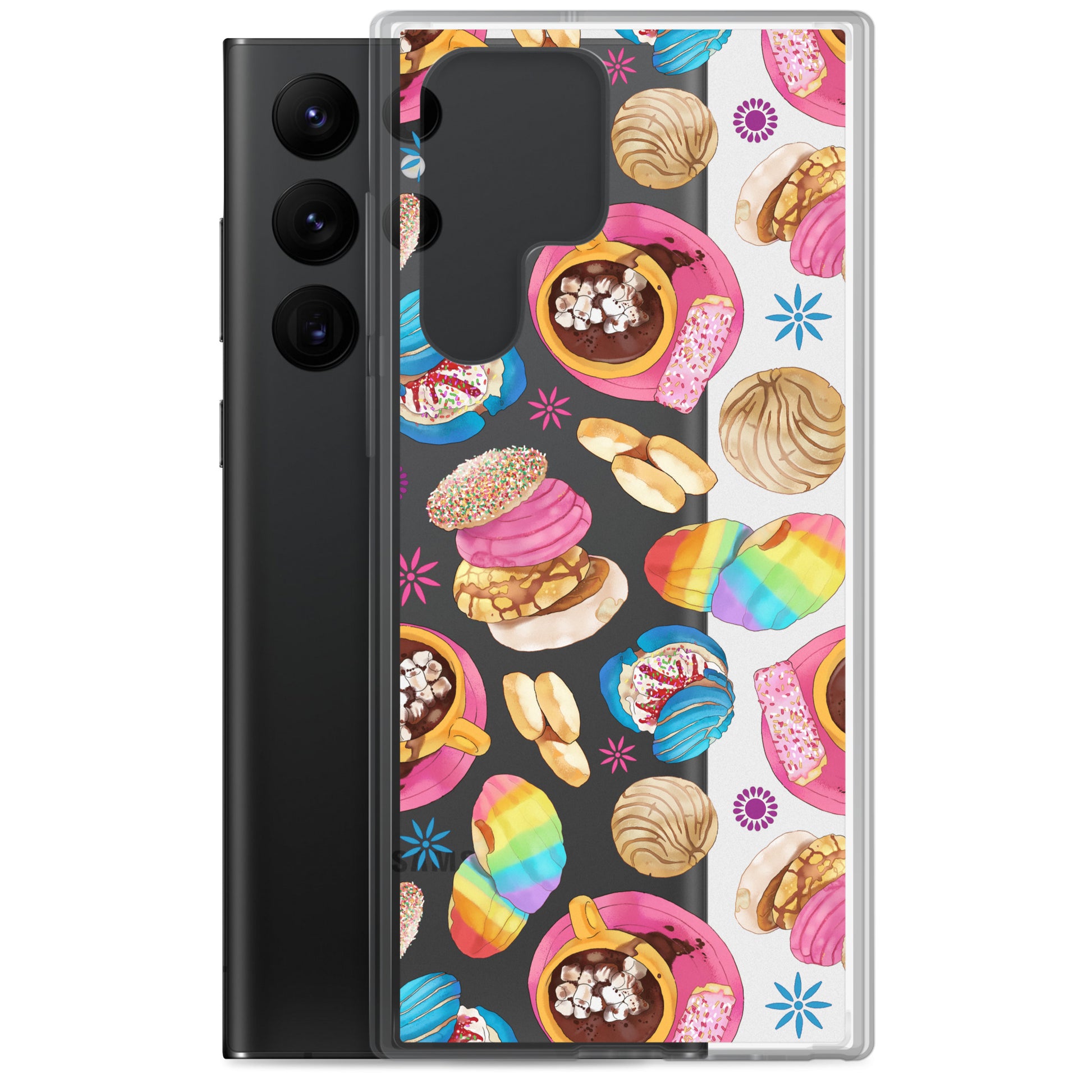 Colorful Pan Dulce Samsung® Clear Case offers stylish protection while tempting cravings for sweet treats.