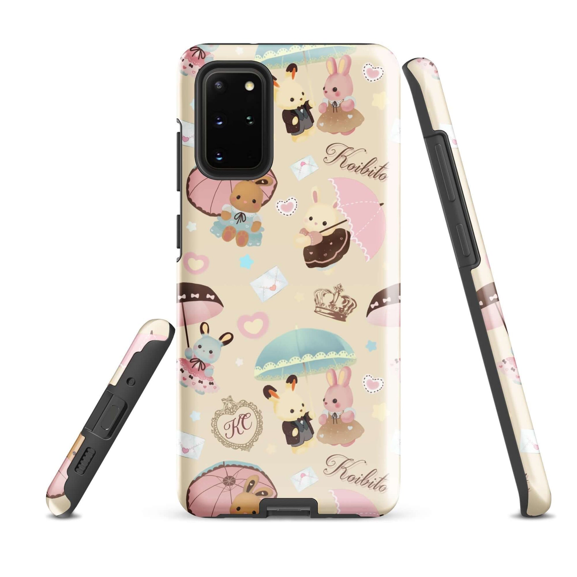Parasol Bunny Samsung® Tough Case featuring cute animal designs, offering durable protection for your phone from Koibitito.