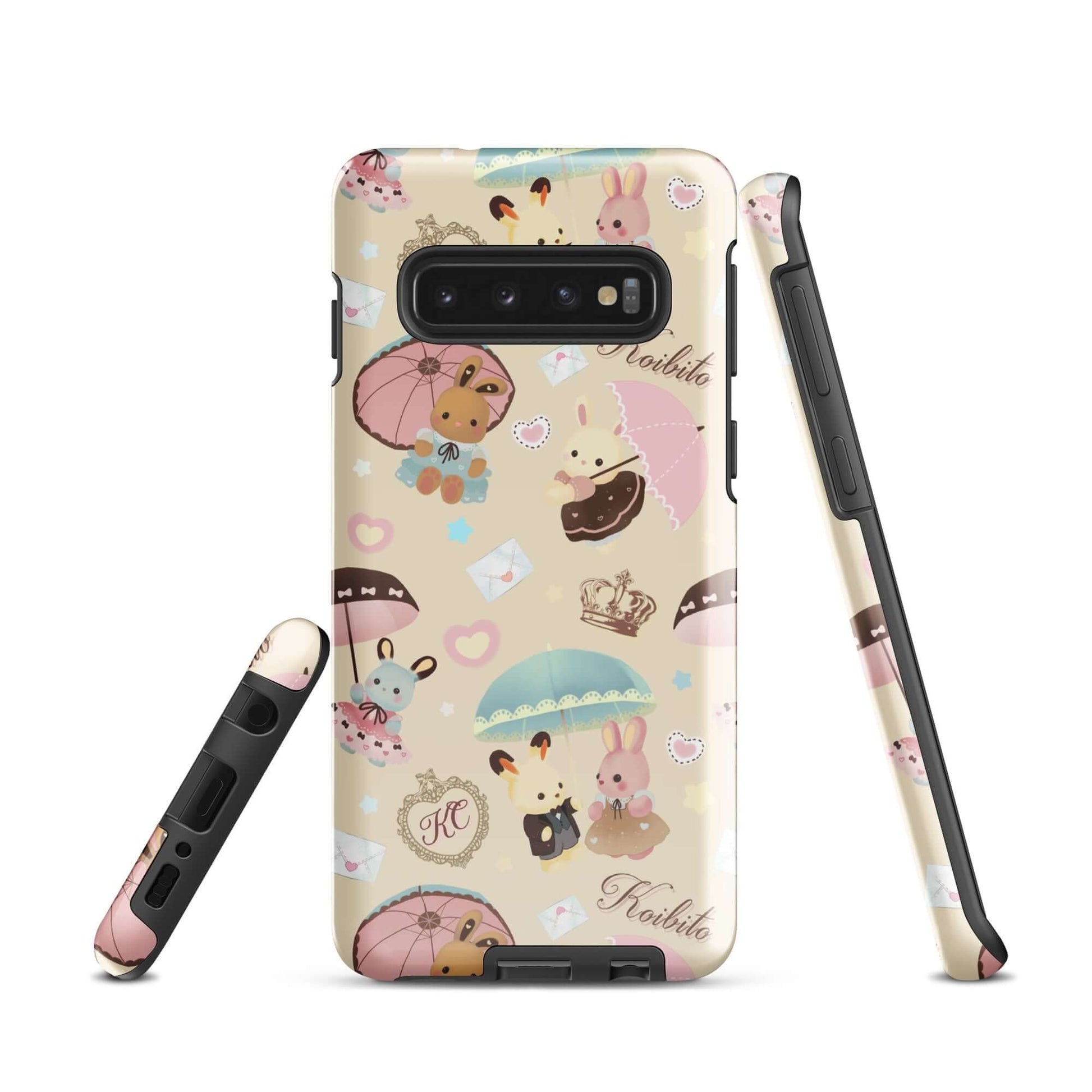 Protect your phone in style with the Parasol Bunny Samsung® Tough Case, featuring adorable bunny and umbrella designs.