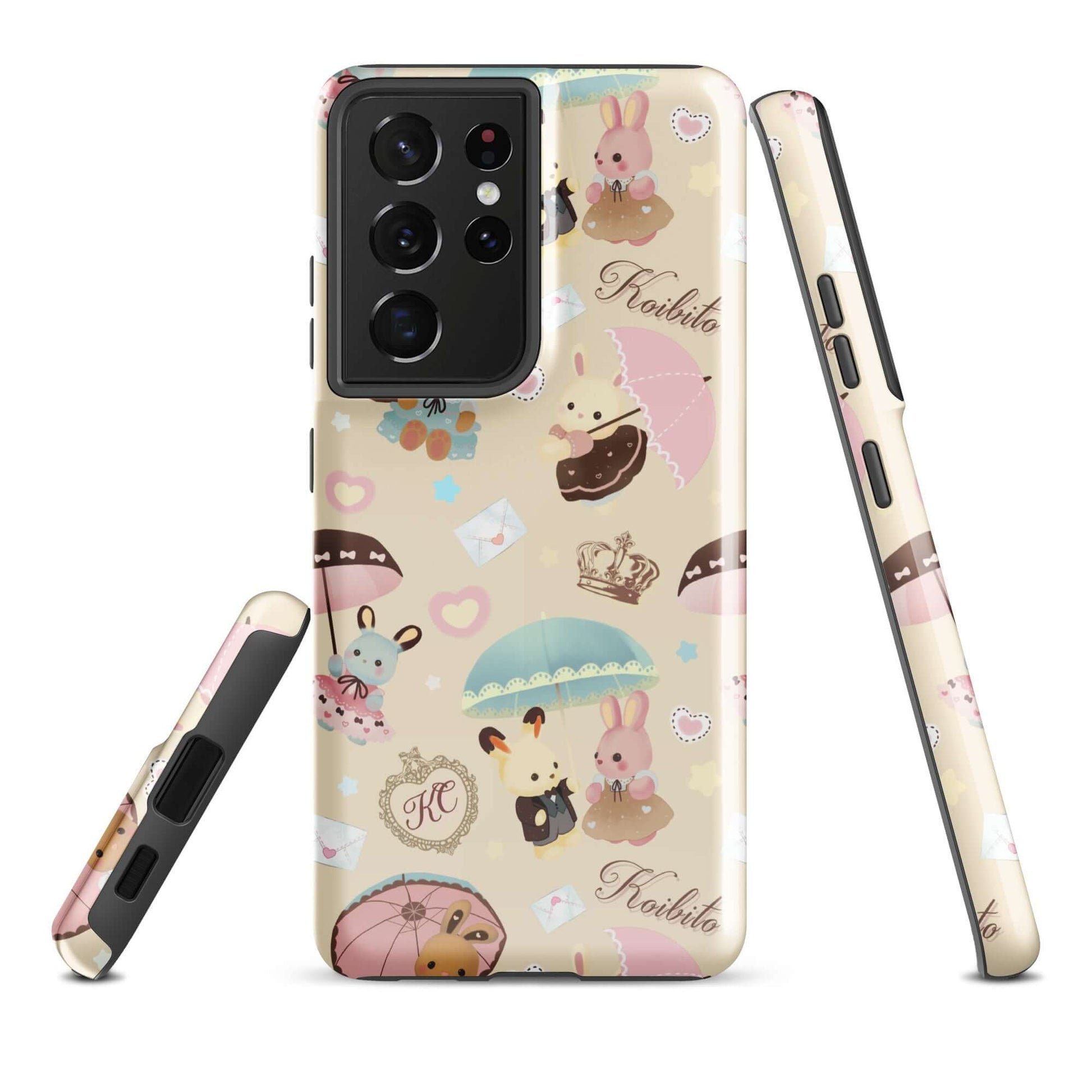 Stylish Parasol Bunny Samsung® Tough Case featuring adorable bunnies and vibrant colors for ultimate phone protection.