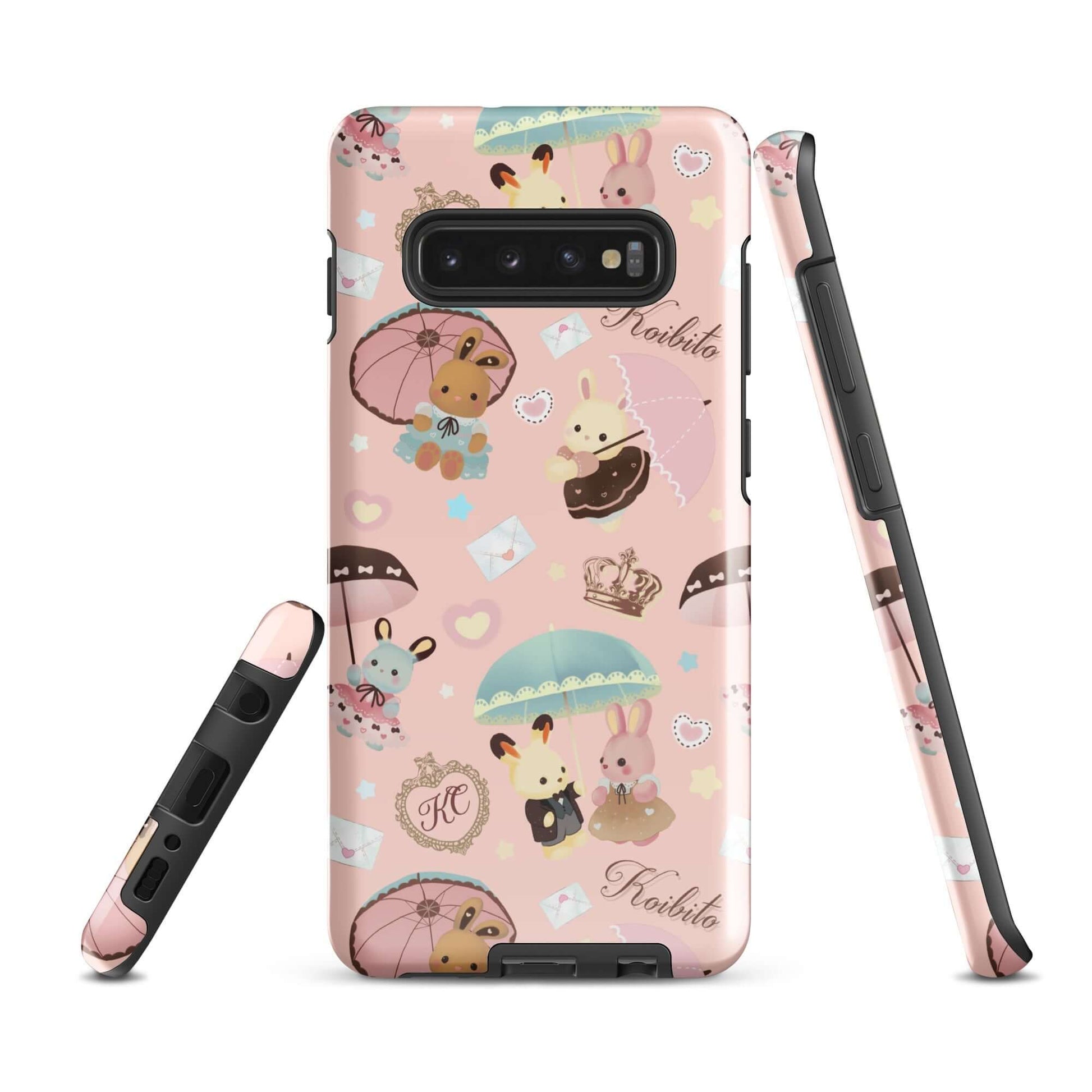 Stylish Parasol Bunny Samsung® Tough Case offers impact protection and artistic design for your Galaxy S10 Plus.