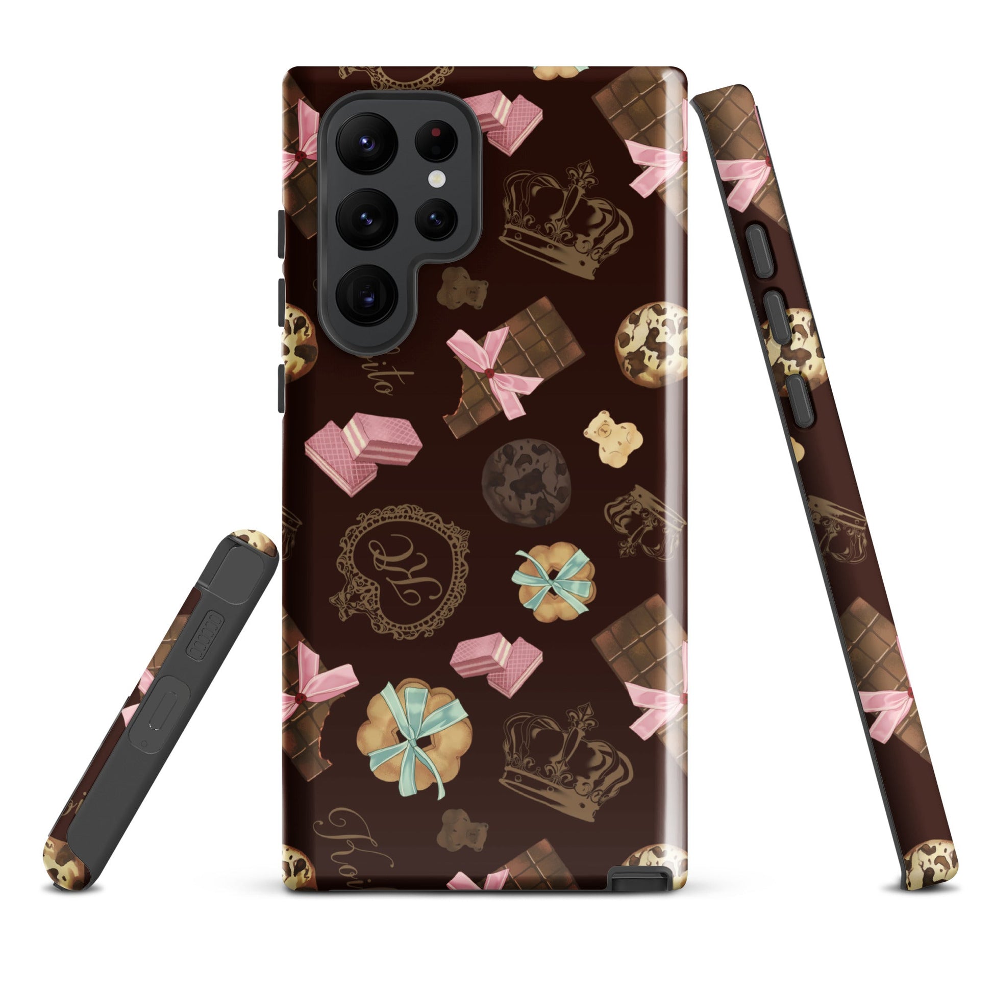 Royal Cookie Samsung® Tough Case featuring a stylish chocolate design, combining durability with artistic flair.