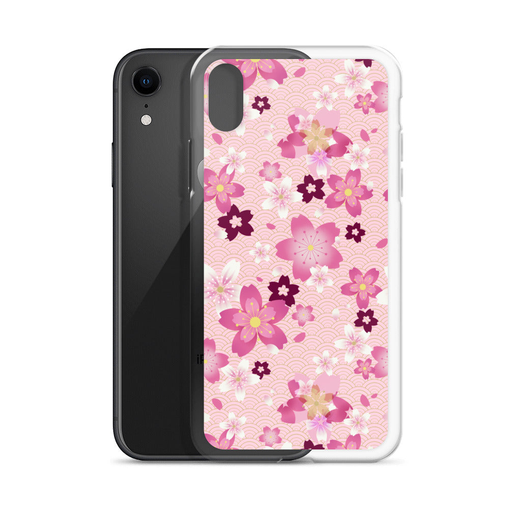 Sakura iPhone® Clear Case showcases vibrant floral design, offering stylish protection from scratches and dirt.