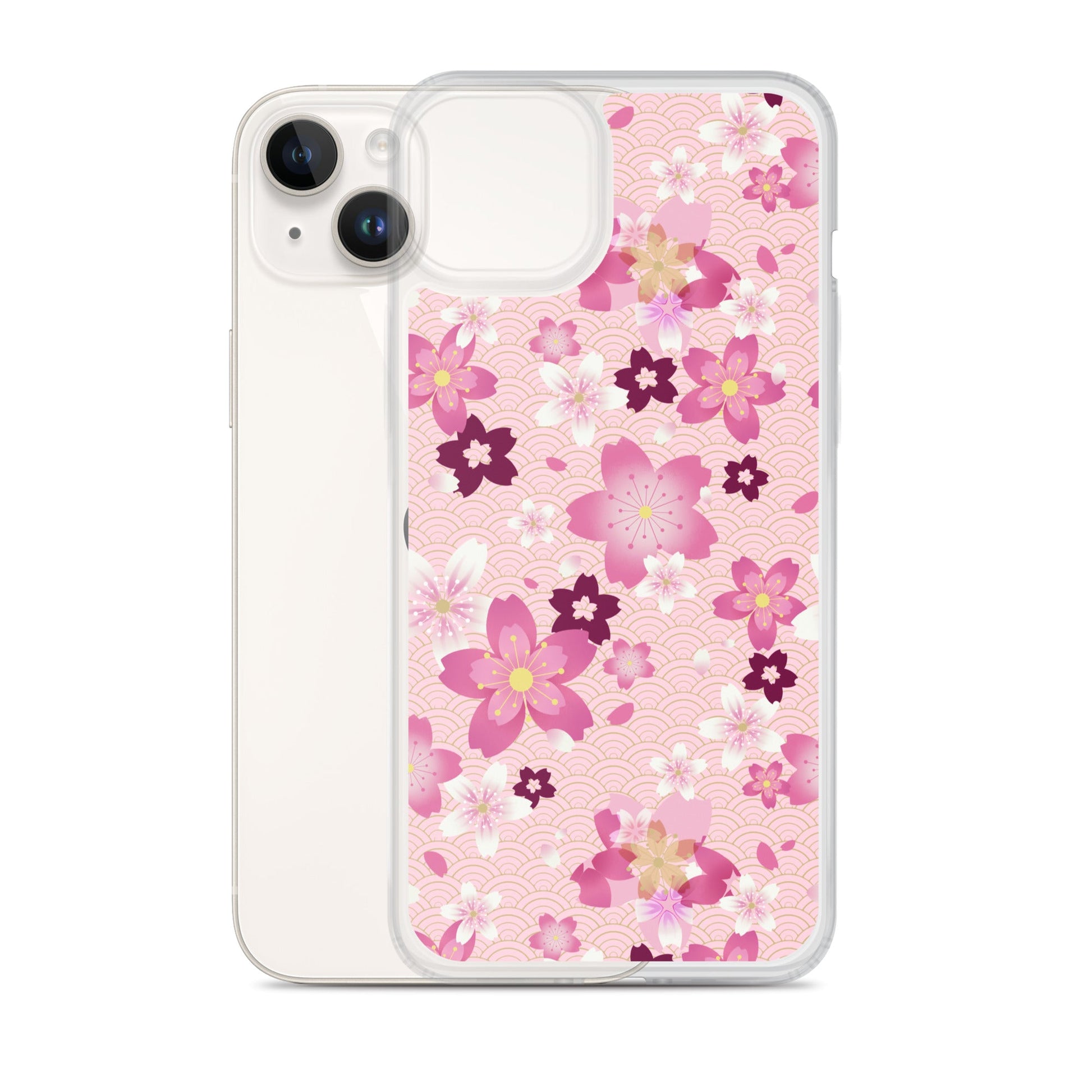 Stylish Sakura iPhone® Clear Case features floral design, protecting your phone from scratches and dirt effectively.