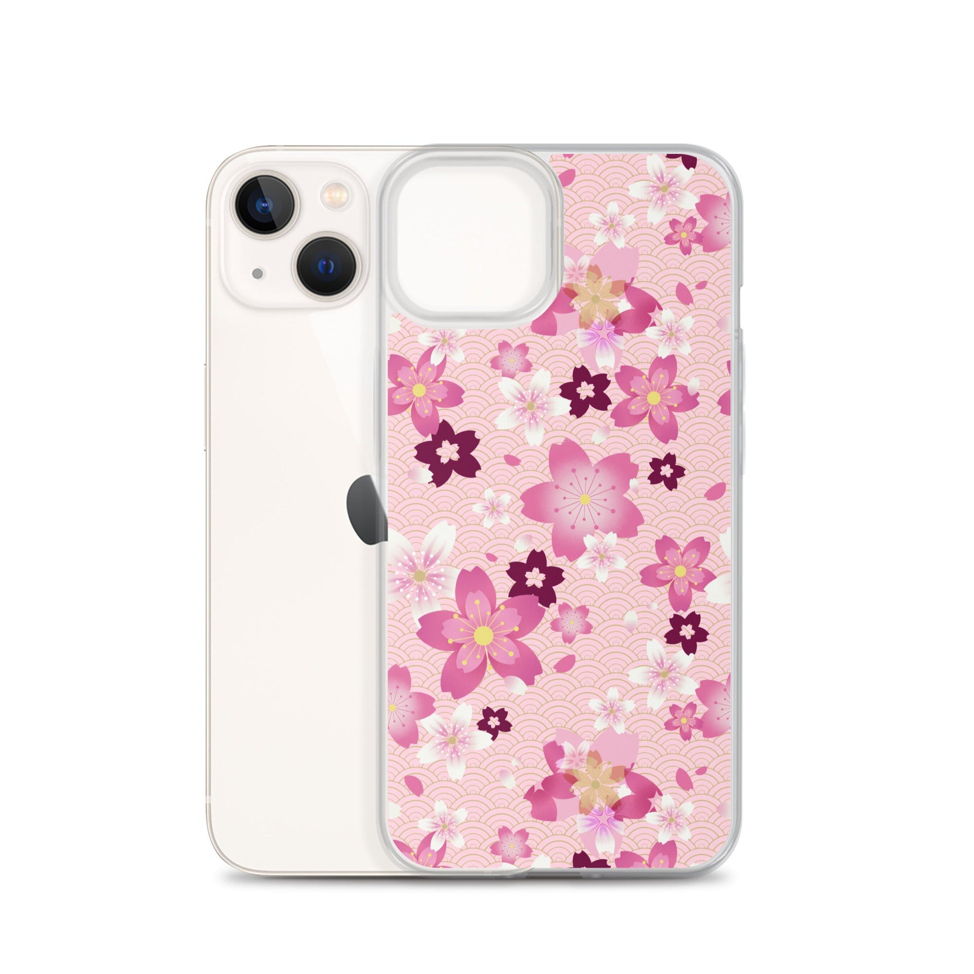 Sakura iPhone® Clear Case showcases a beautiful floral design, offering stylish protection against scratches and dirt.