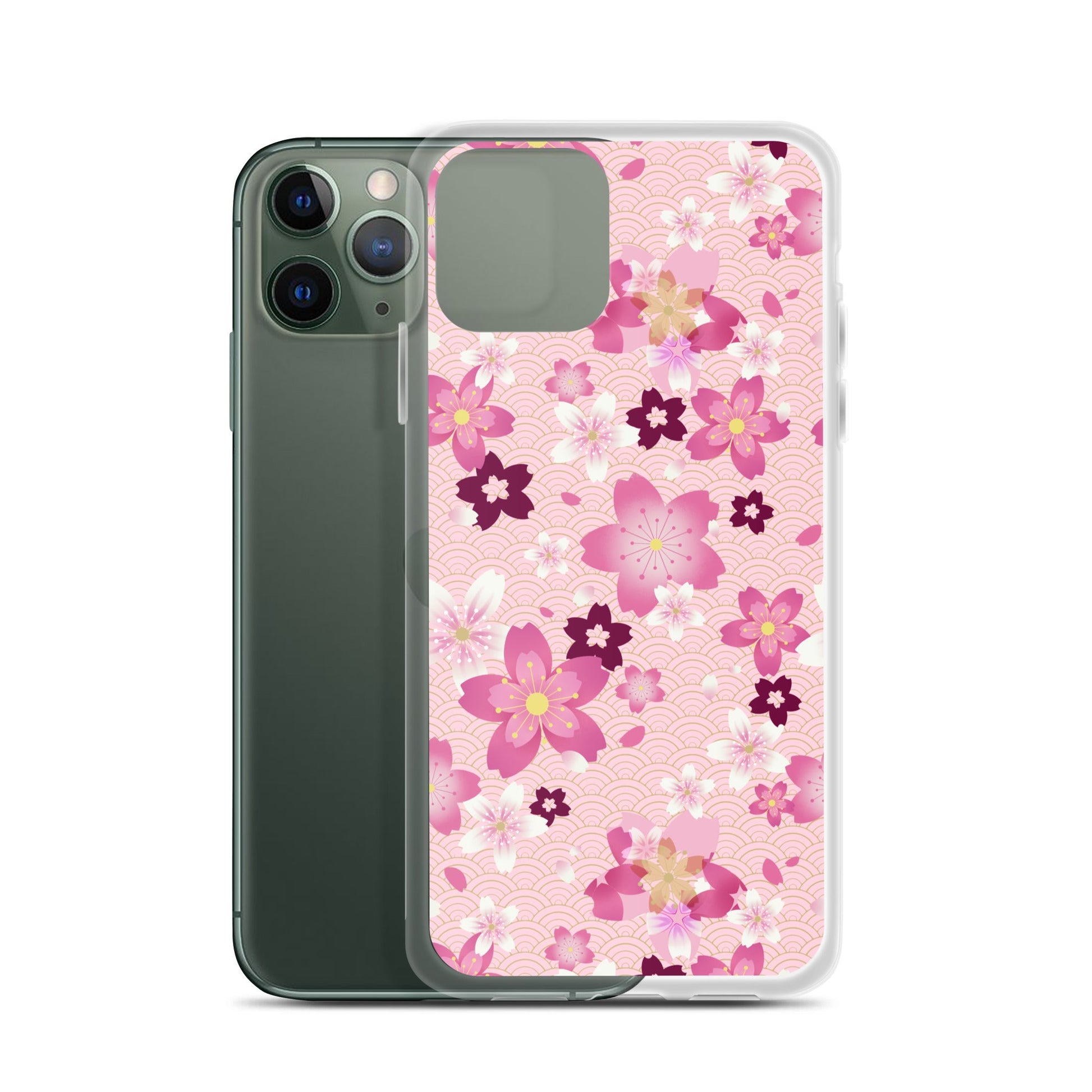 Sakura iPhone® Clear Case showcases a floral design, offering sleek protection against scratches and dust.