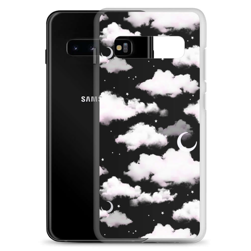 Stylish Cloudy Sky Samsung® Clear Case showcases dreamy cloud design, perfect for protecting your phone in style.