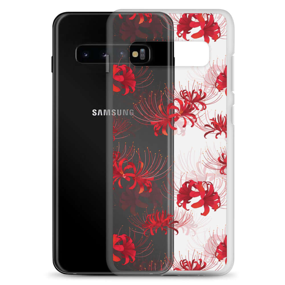 Stylish Higanbana Samsung® Clear Case protects your Galaxy S10 while showcasing vibrant floral designs.