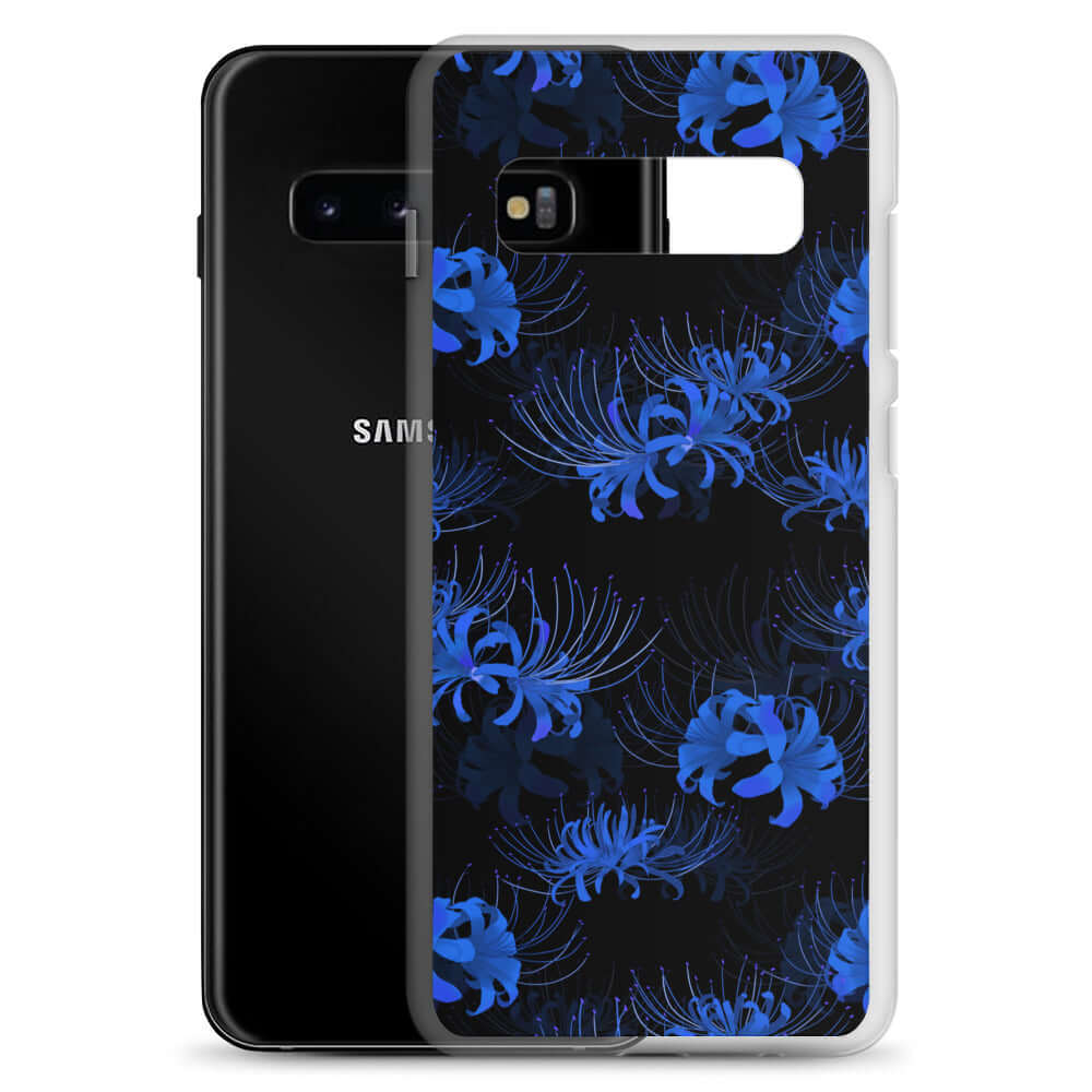 Higanbana Samsung® Clear Case showcases a stylish floral design, offering protection and flair for your device.