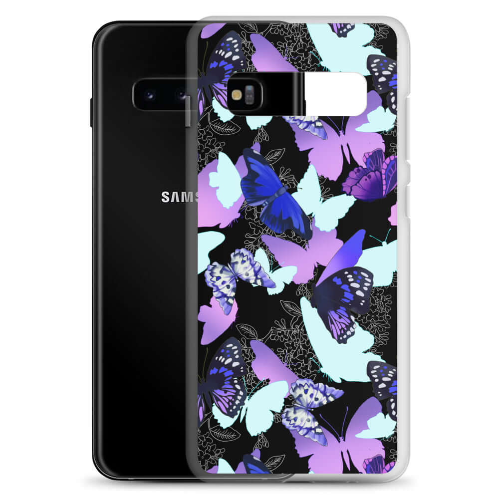Colorful Butterfly Samsung® Clear Case showcases vibrant butterfly design, perfect for protecting your phone stylishly.