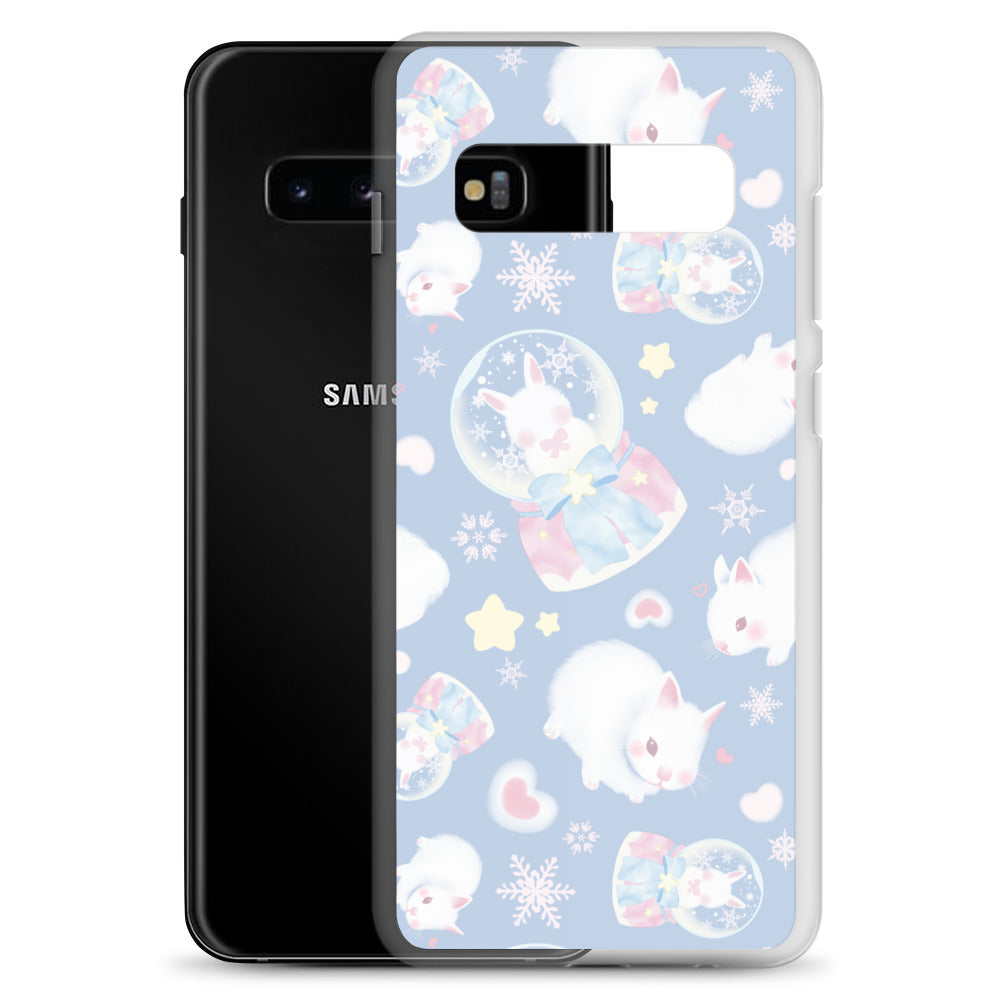 Protect your phone with the Snow Bunny Samsung® Clear Case, featuring cute bunnies and a pastel design.
