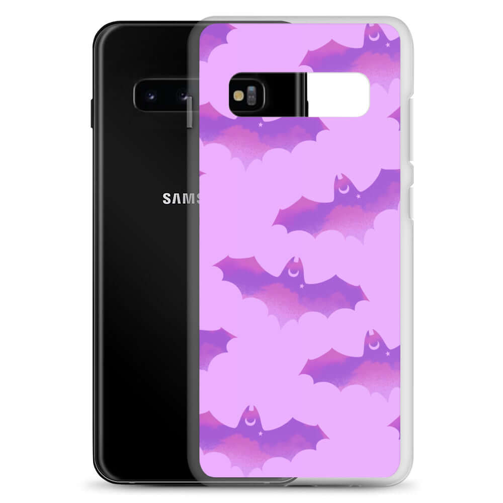 Aensland Samsung® Clear Case featuring playful bat design, protecting your phone from scratches and dirt.