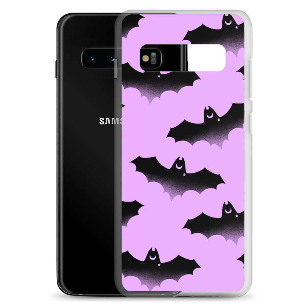 Aensland Samsung® Clear Case features a playful bat design, offering stylish protection for your Samsung phone.