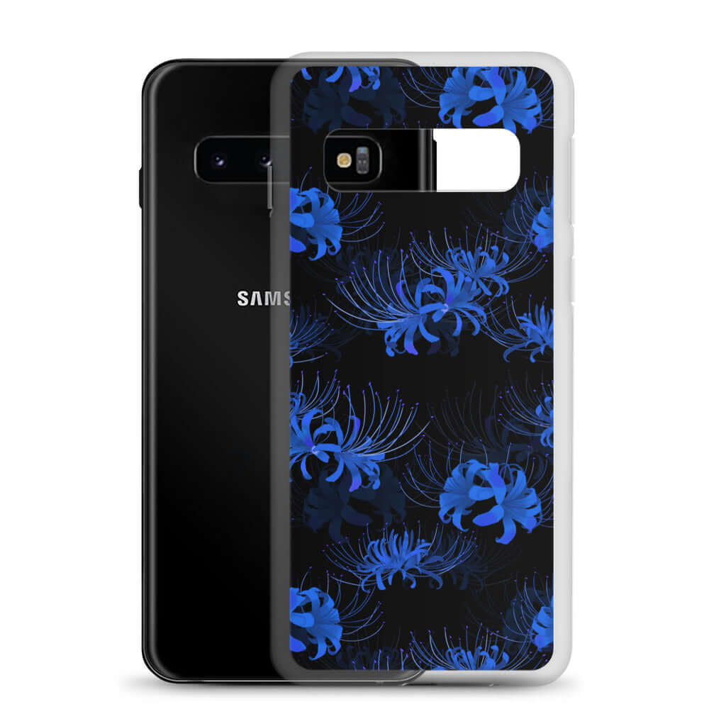 Stylish Higanbana Samsung® Clear Case showcasing vibrant floral design, perfect for protecting your Galaxy S10.