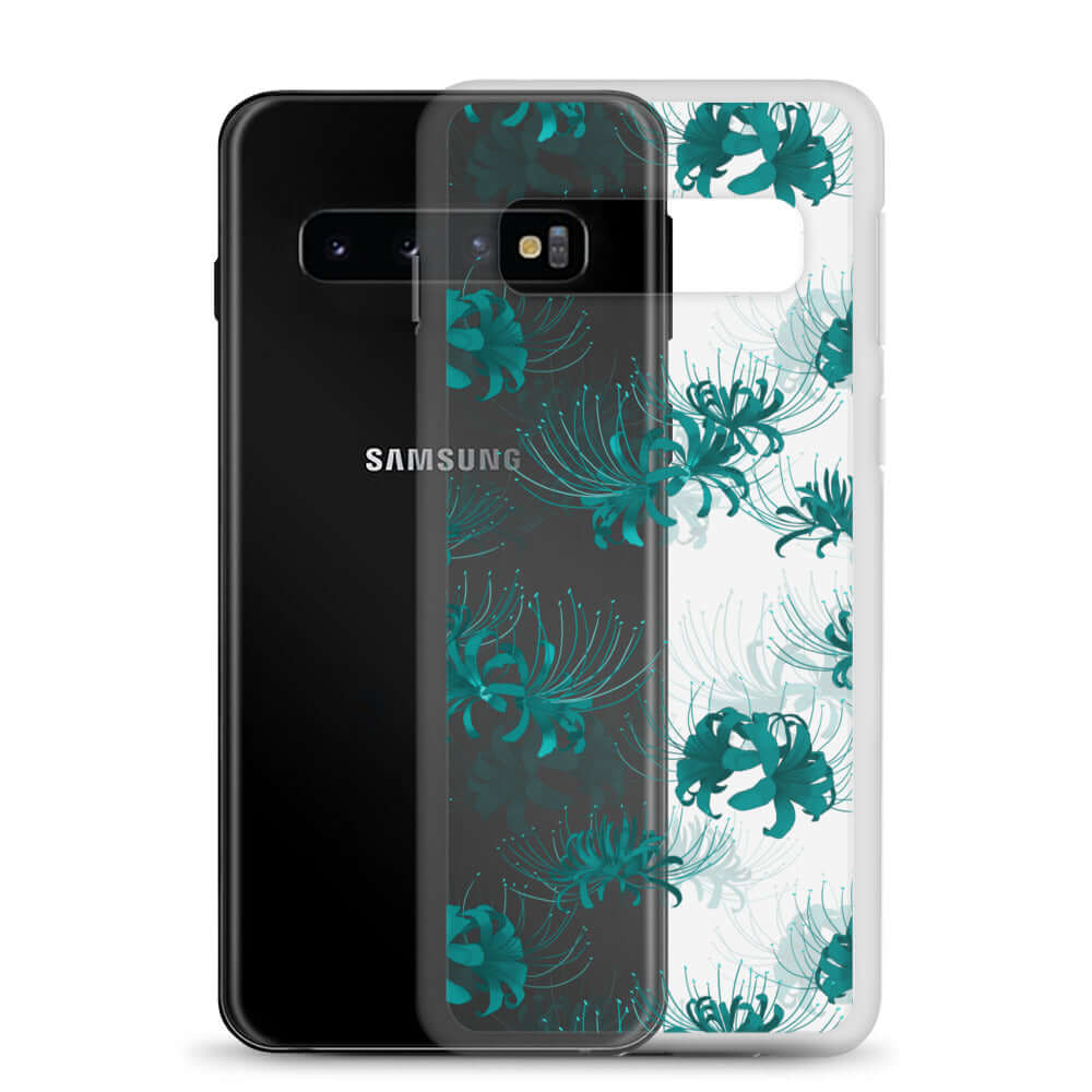 Protect your phone in style with the Higanbana Samsung® Clear Case, featuring a sleek floral design.