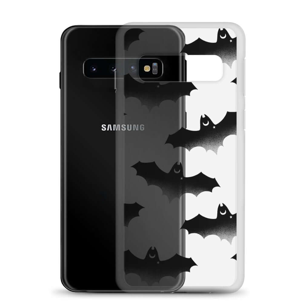 Aensland Samsung® Clear Case featuring a fun bat design, perfect for protecting your phone in style.