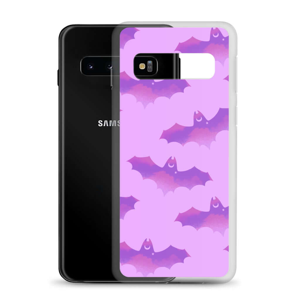 Stylish Aensland Samsung® Clear Case featuring playful bat design, perfect for protecting your phone in style.