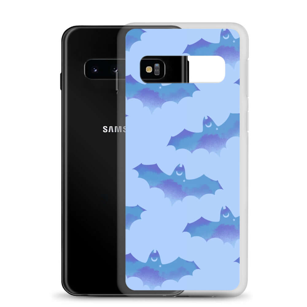 Stylish Lilith Samsung® Clear Case featuring playful bats design, perfect for protecting your Galaxy S10.