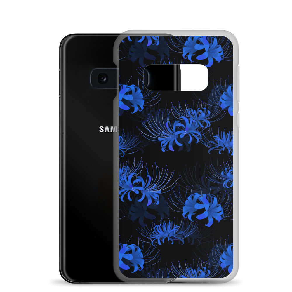 Stylish Higanbana Samsung® Clear Case showcasing a vibrant floral design, perfect for protecting your device.