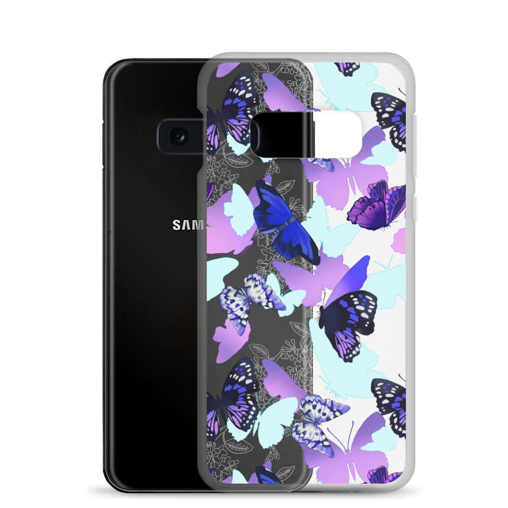 Colorful Butterfly Samsung® Clear Case showcases vibrant butterfly designs while protecting your phone stylishly.