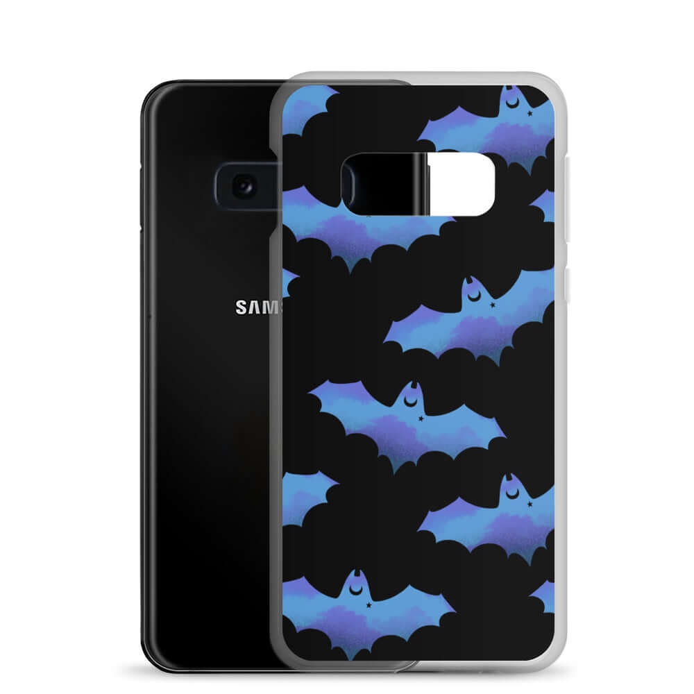 Stylish Lilith Samsung® Clear Case featuring playful bats, perfect for protecting your phone while showcasing personality.