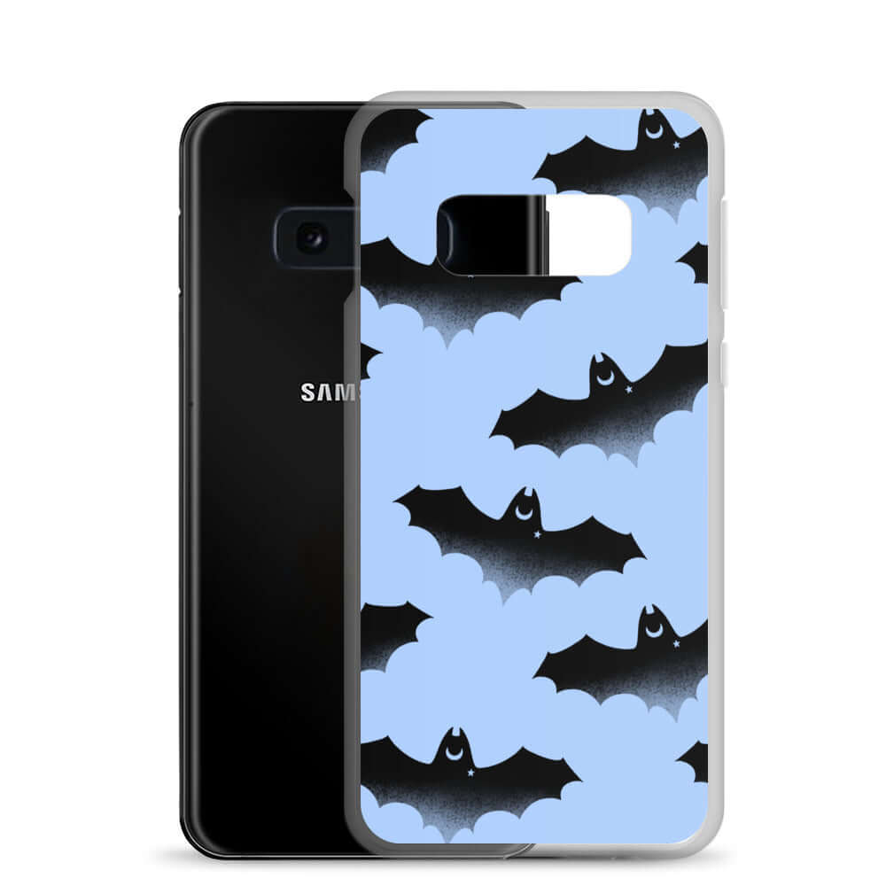 Sleek Lilith Samsung® Clear Case featuring playful bats, offering stylish protection for your phone.