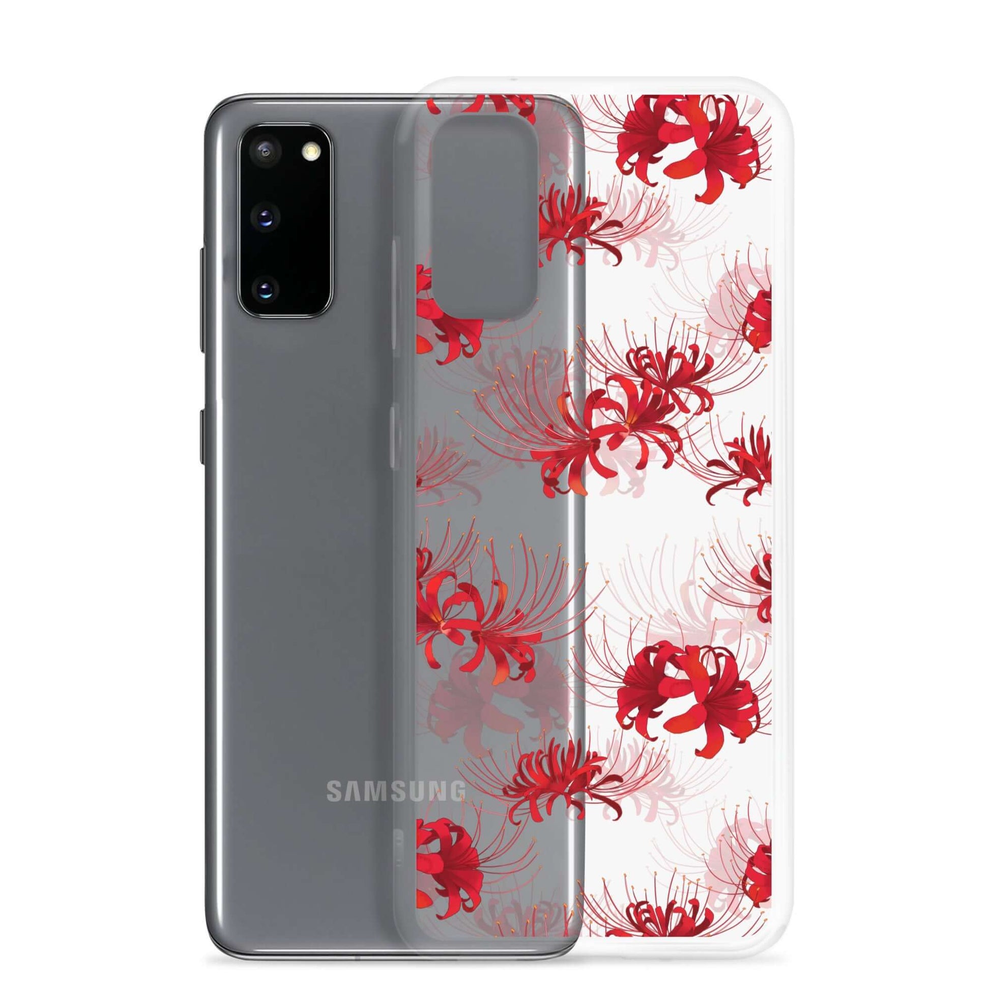 Protect your phone in style with the Higanbana Samsung® Clear Case, featuring a vibrant floral design.