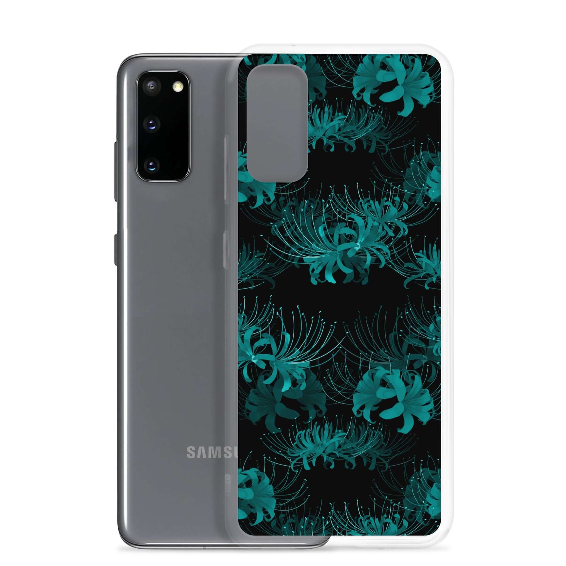 Stylish Higanbana Samsung® Clear Case showcasing a floral design, perfect for protecting your Galaxy S20.
