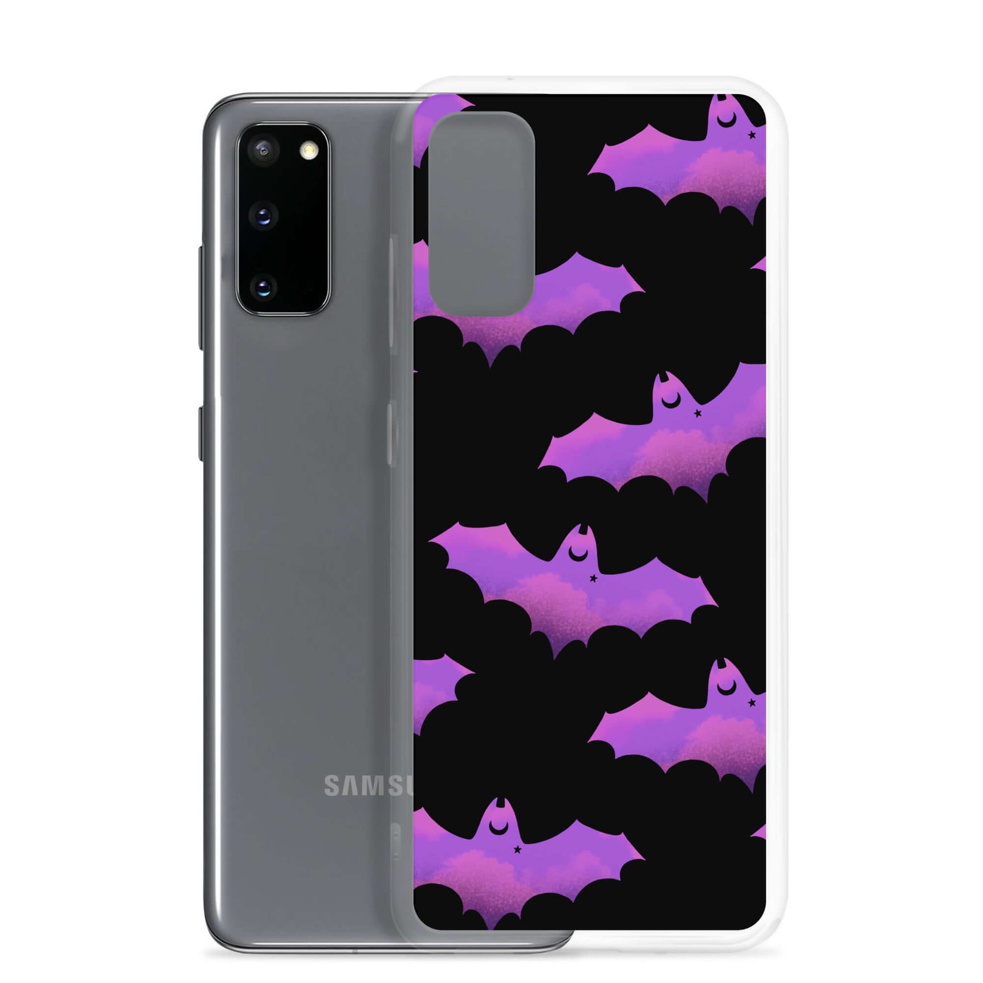 Protect your phone in style with the Aensland Samsung® Clear Case featuring playful bats on a sleek design.