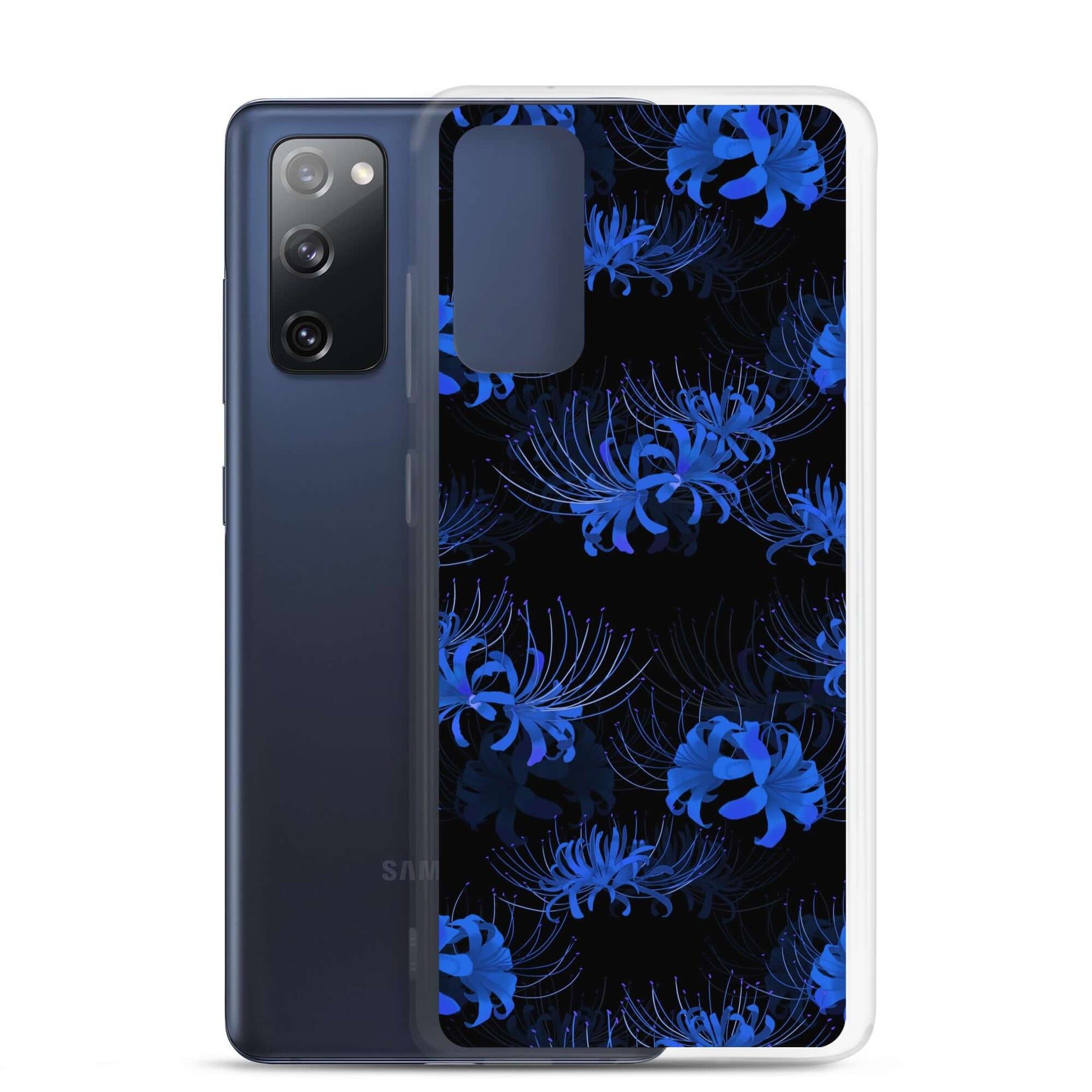 Stylish Higanbana Samsung® Clear Case showcases a floral design, protecting your phone while enhancing your style.