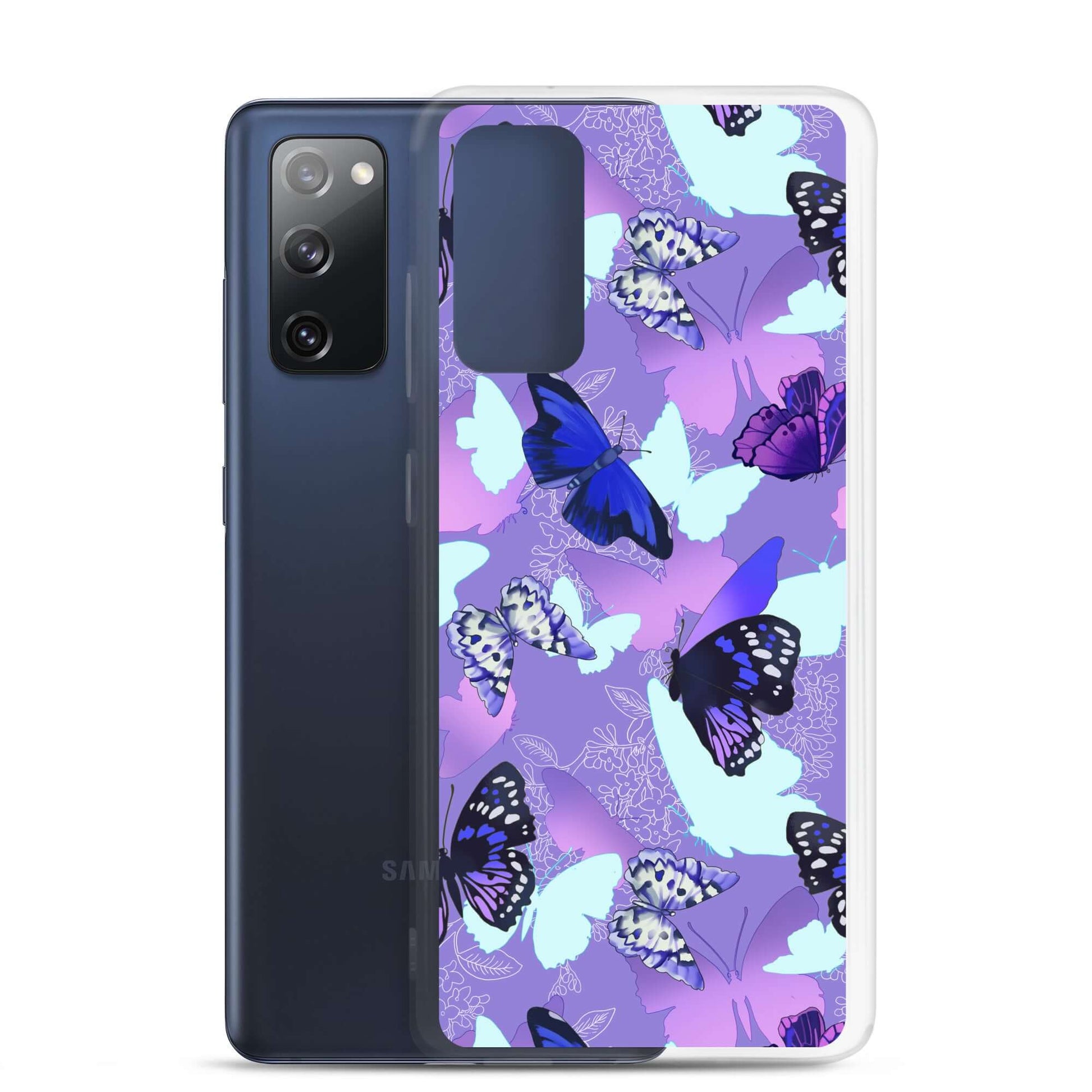 Colorful Butterfly Samsung® Clear Case showcases vibrant butterflies, perfect for protecting and accessorizing your phone.