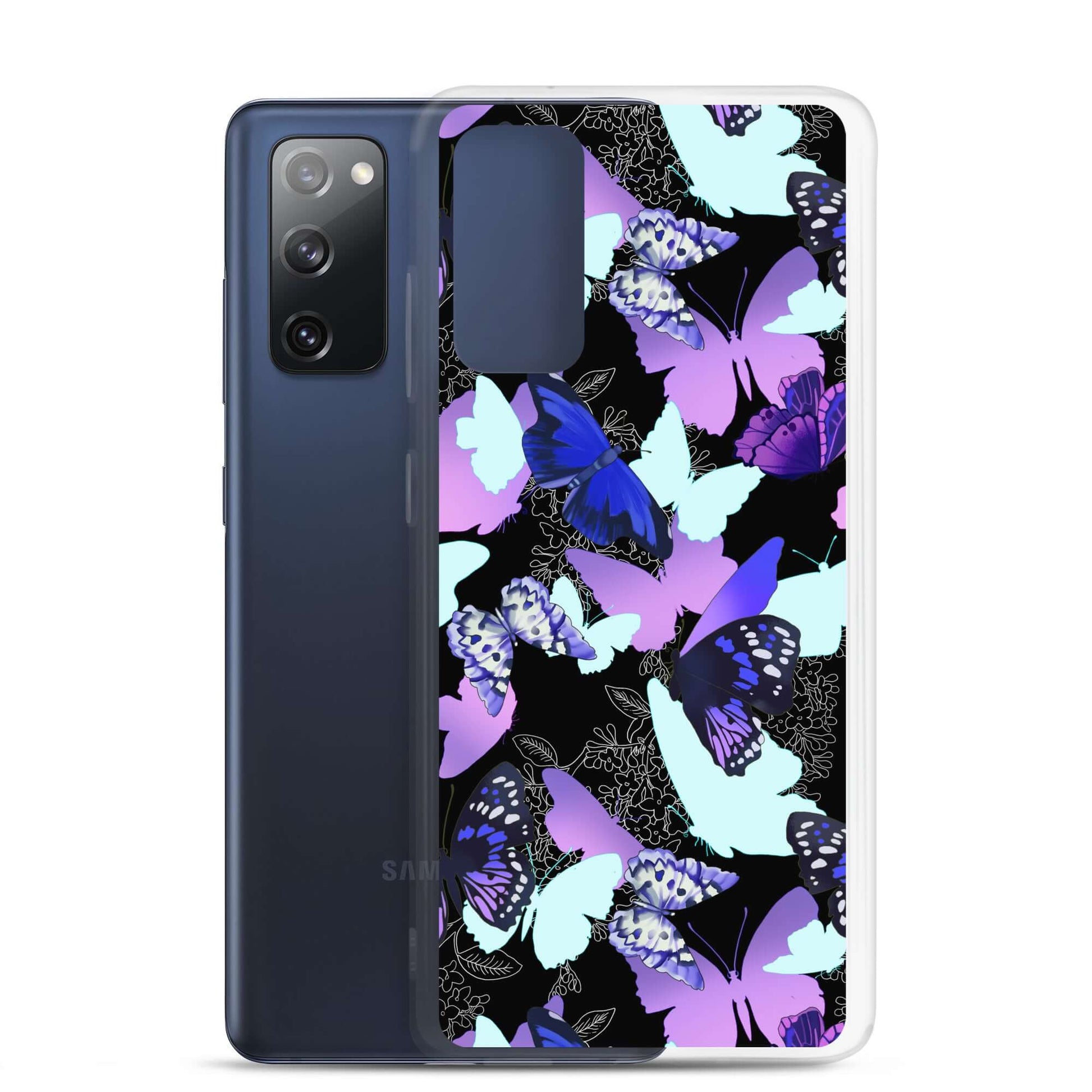 Butterfly Samsung® Clear Case showcases vibrant butterfly prints, adding color and protection to your Samsung phone.