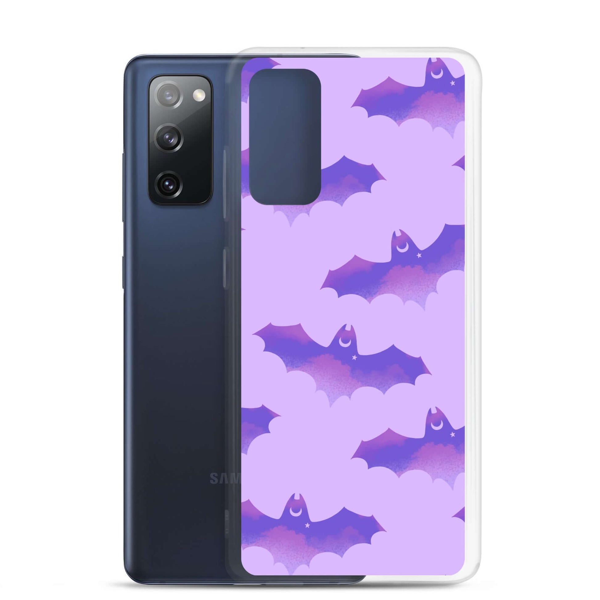 Protect your phone in style with the Morrigan Samsung® Clear Case featuring charming bat designs.