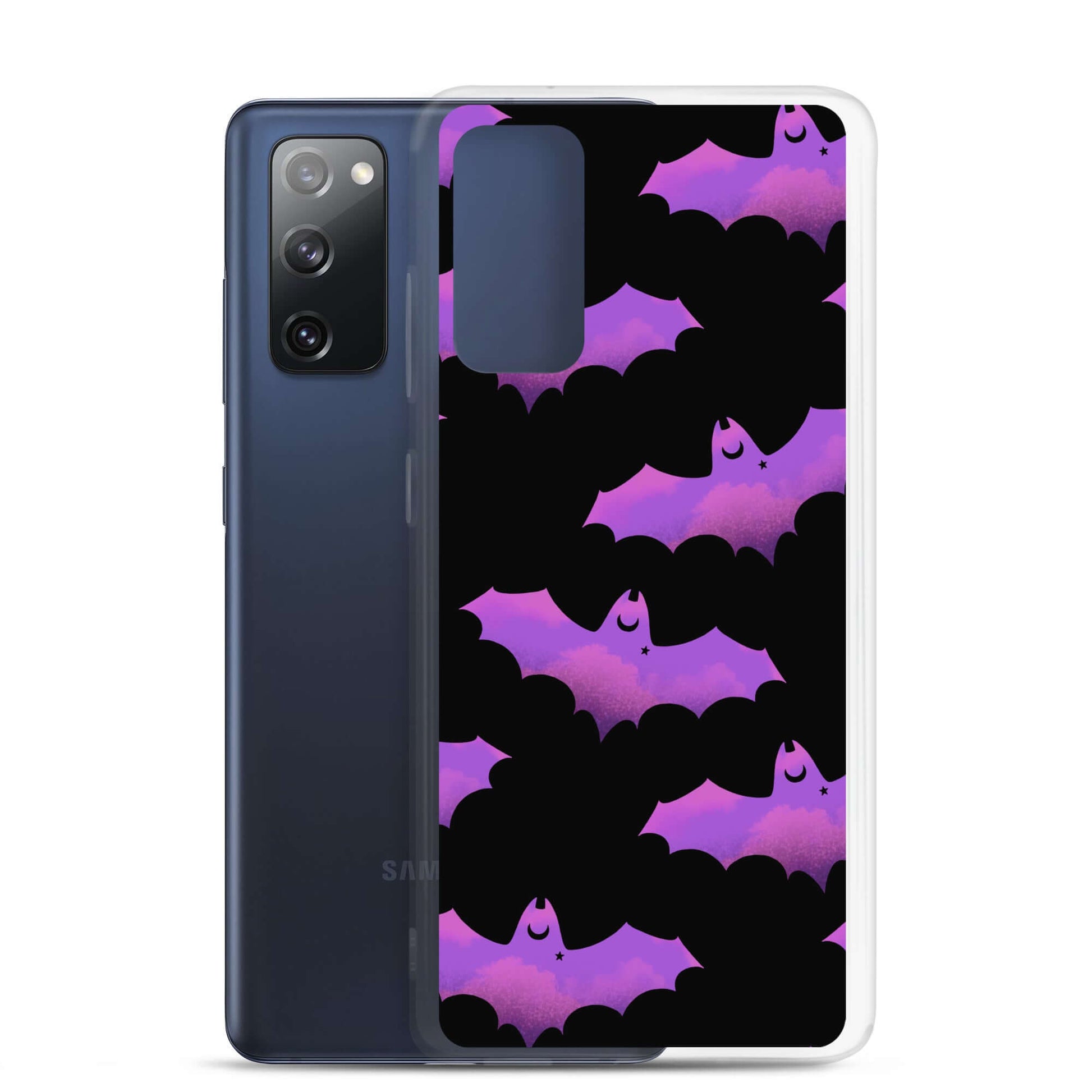 Stylish Aensland Samsung® Clear Case with bat design, offering protection from scratches and dirt for your phone.