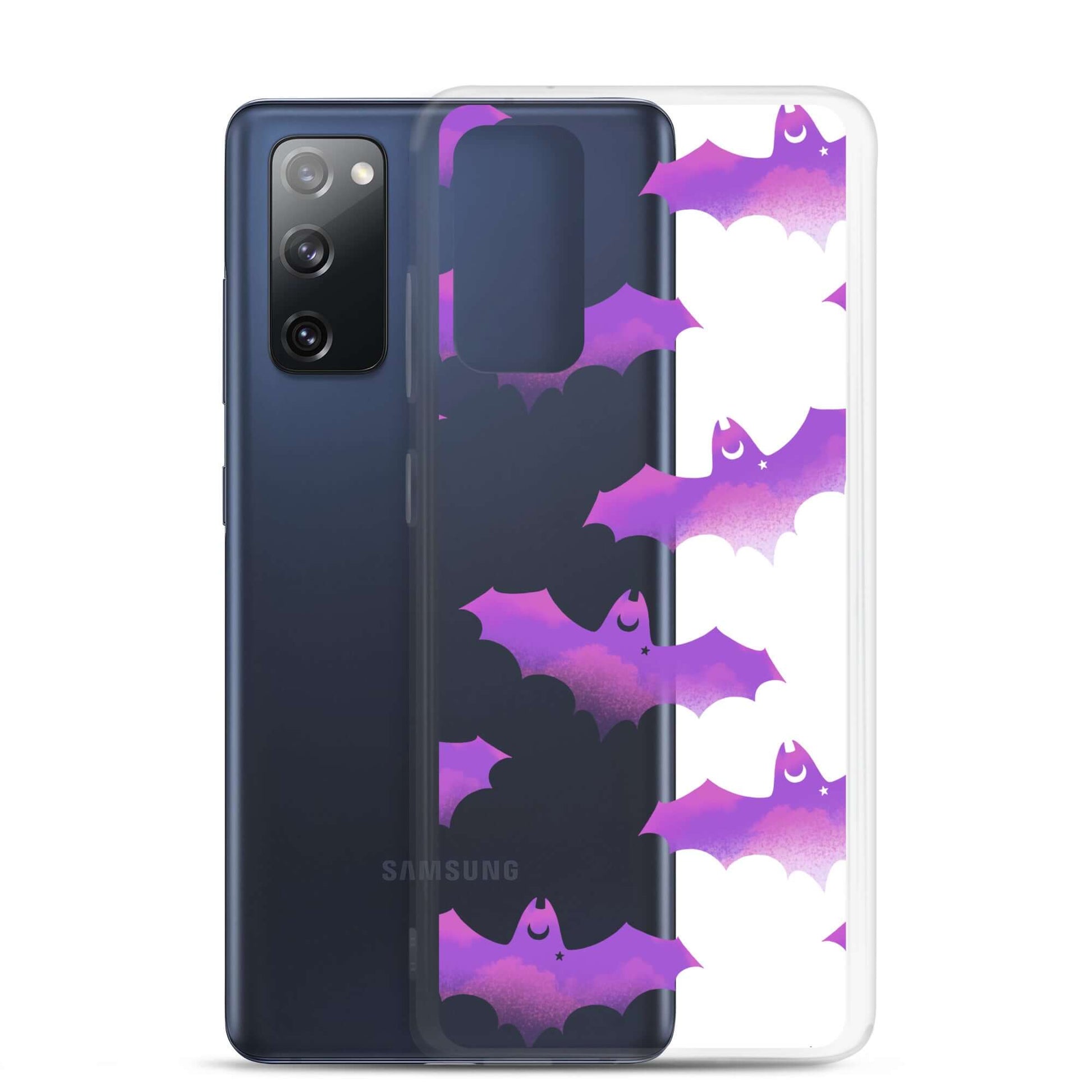Protect your phone in style with the Aensland Samsung® Clear Case featuring playful bat designs. Perfect for sunny days!