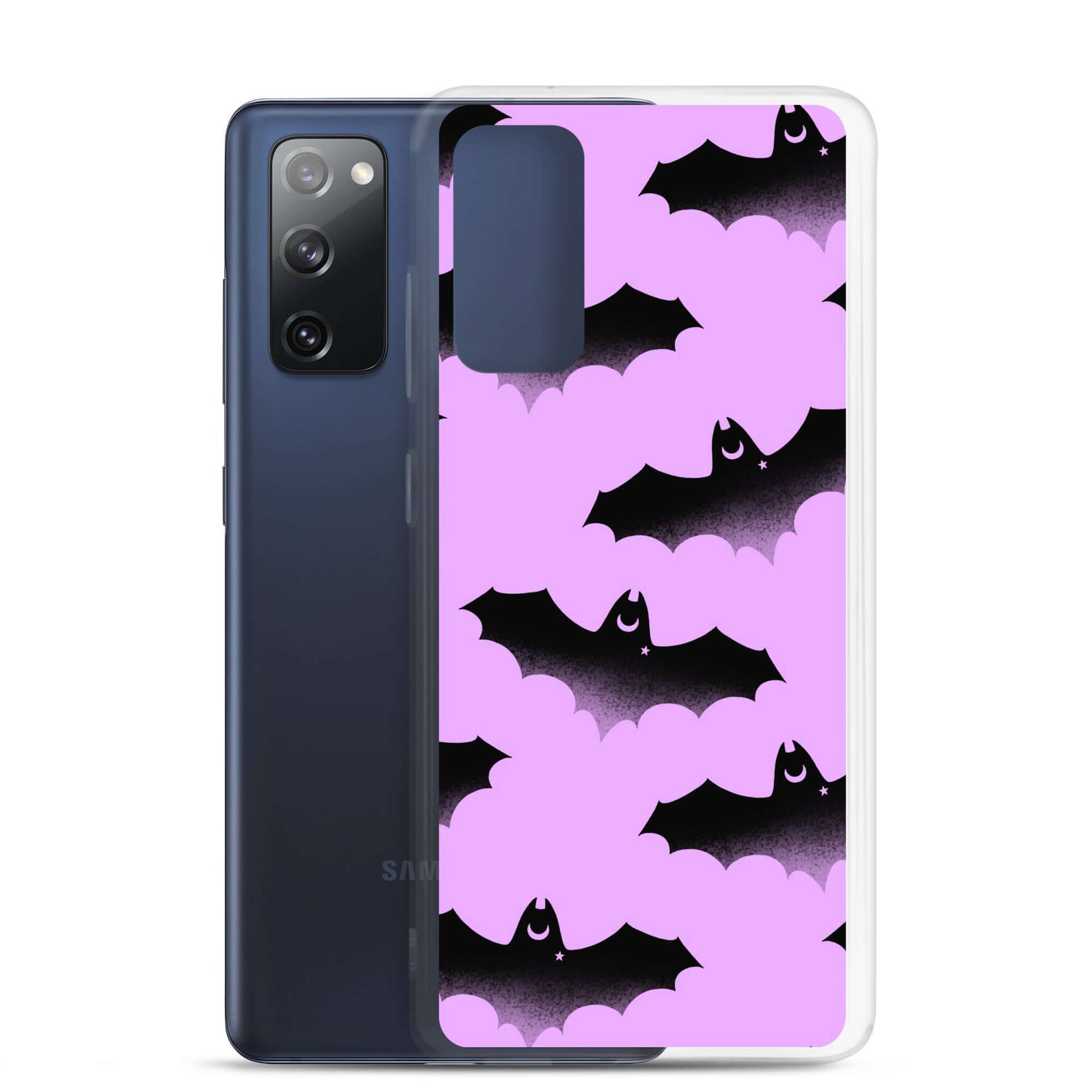 Aensland Samsung® Clear Case featuring playful bats design, perfect for protecting your phone in style.