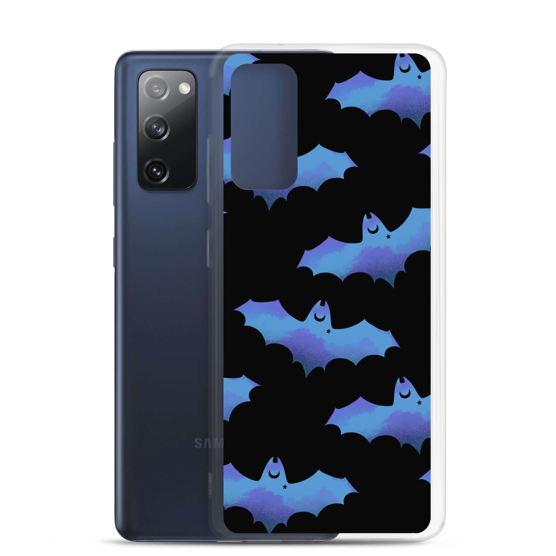 Stylish Lilith Samsung® Clear Case featuring playful bats, offering protection from scratches and dust. Perfect for sunny days!