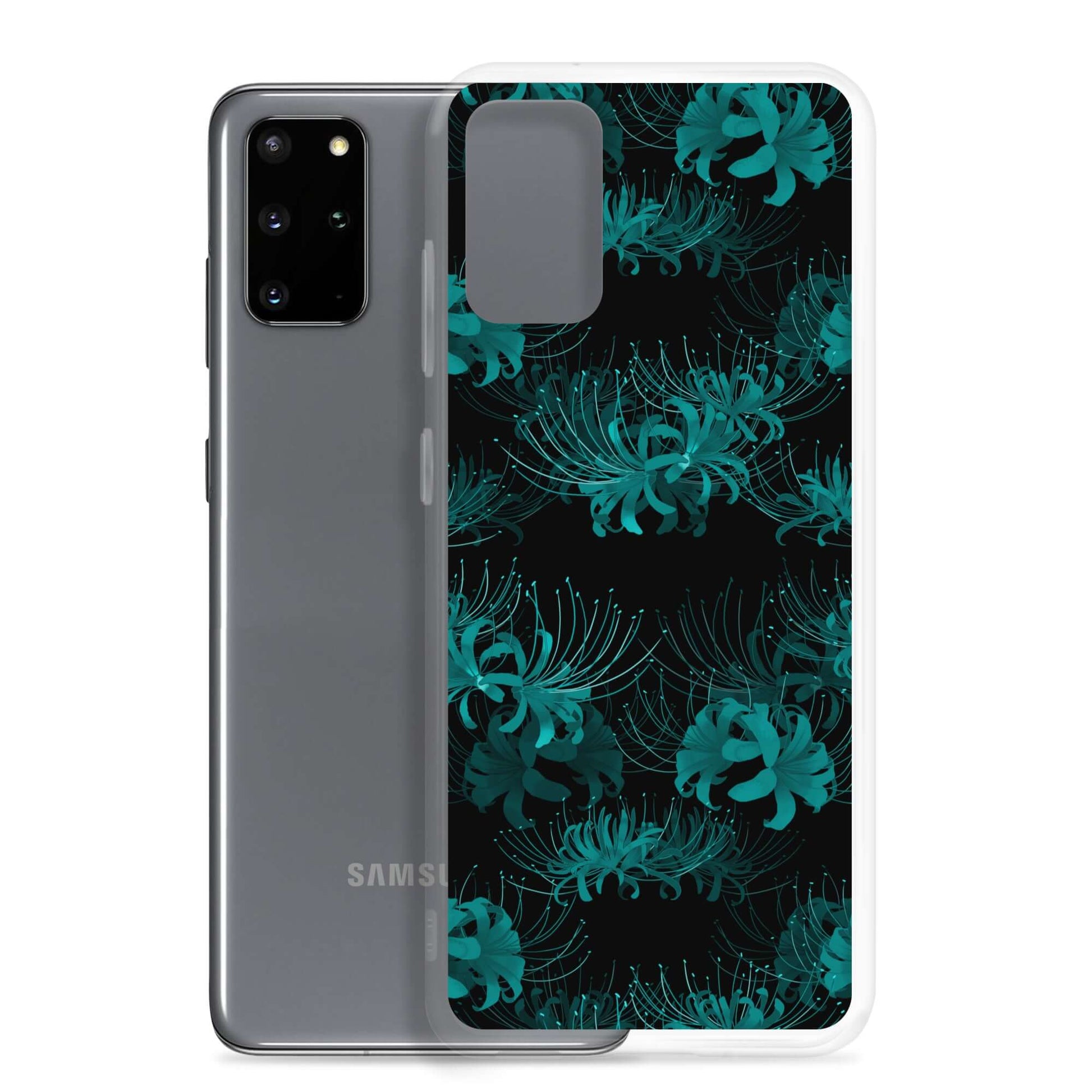 Higanbana Samsung® Clear Case features a stylish floral design, offering protection and a touch of mystery for your phone.