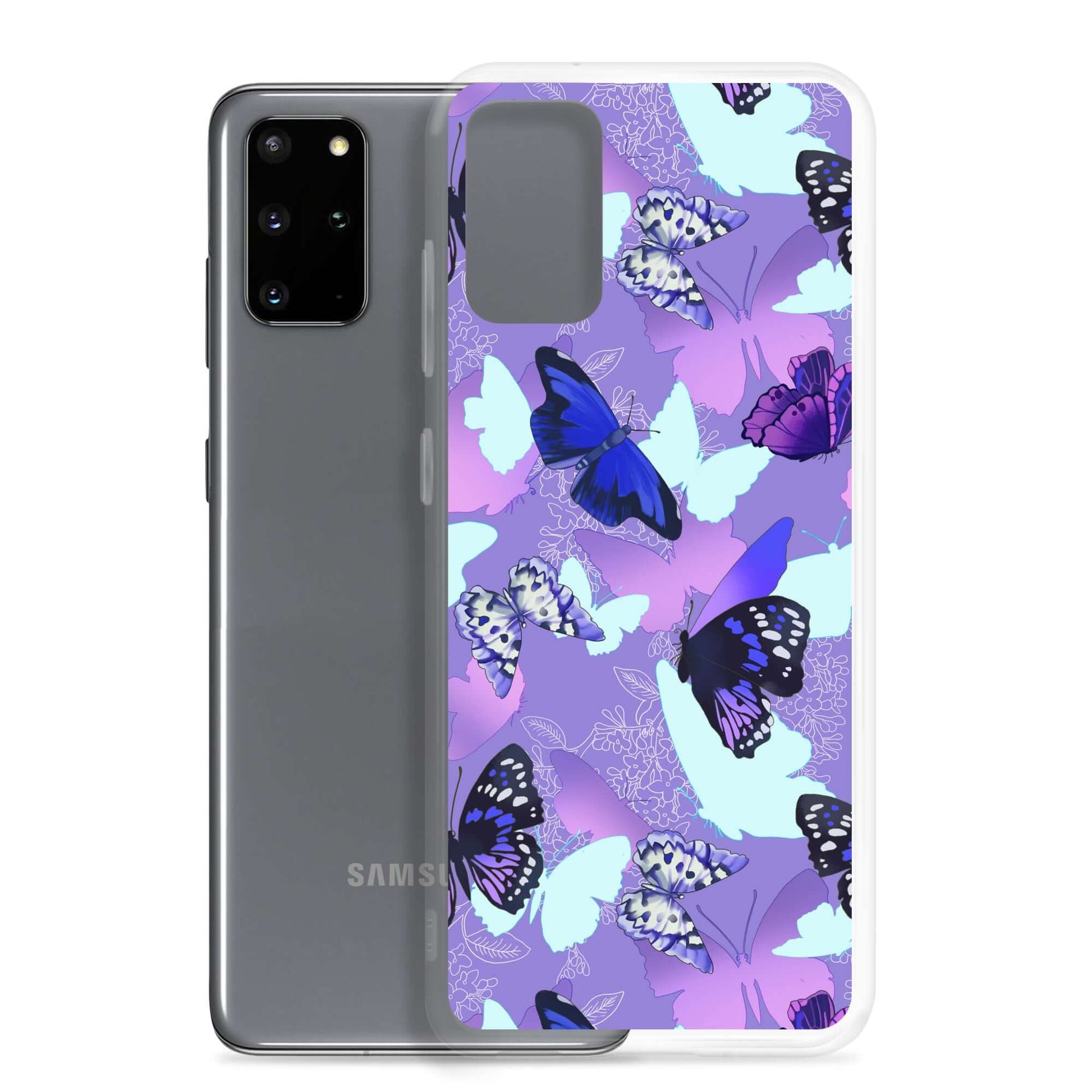 Butterfly Samsung® Clear Case showcases vibrant butterfly designs, perfect for adding color to your phone protection.