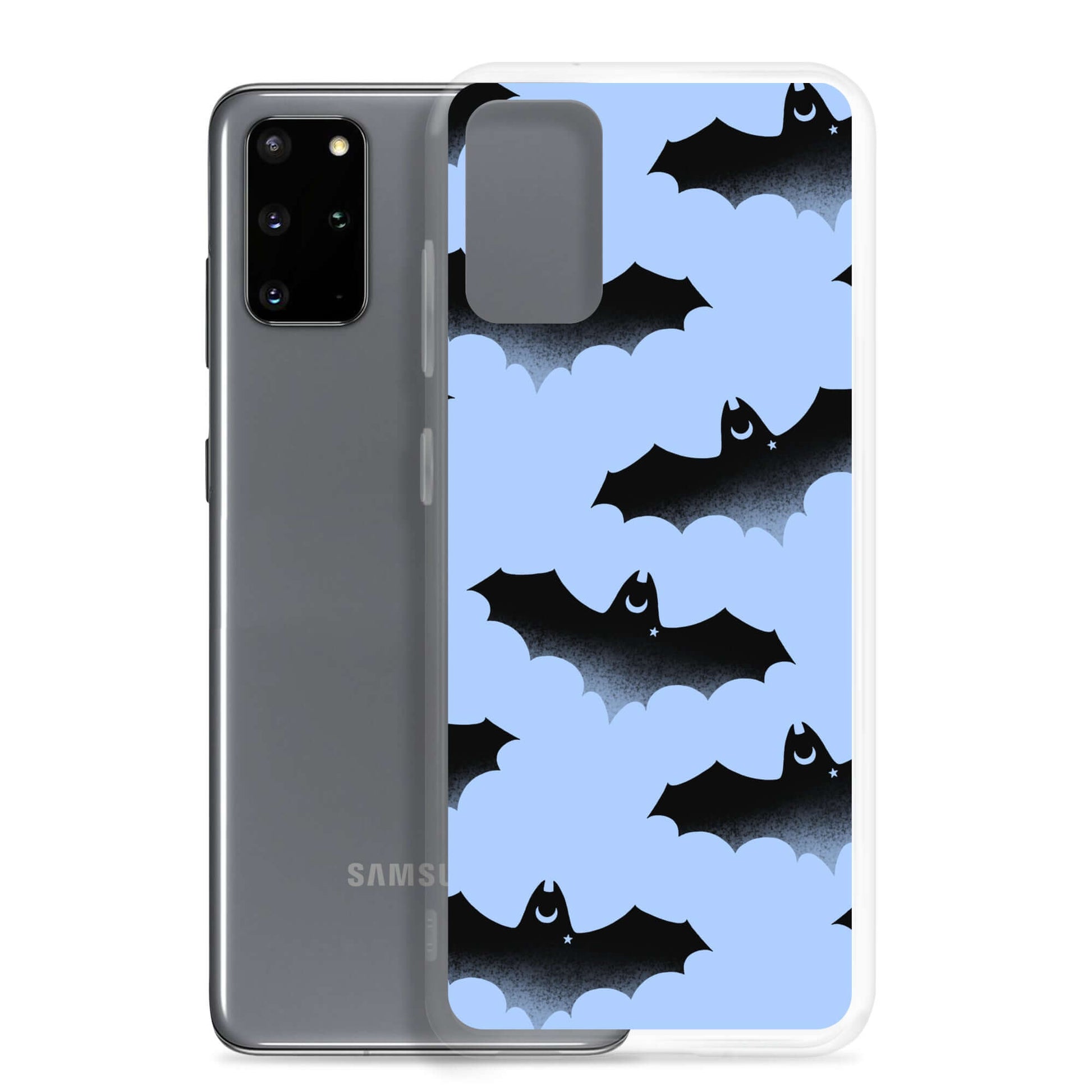 Stylish Lilith Samsung® Clear Case featuring playful bats, offering protection from scratches and dirt. Perfect for your phone!