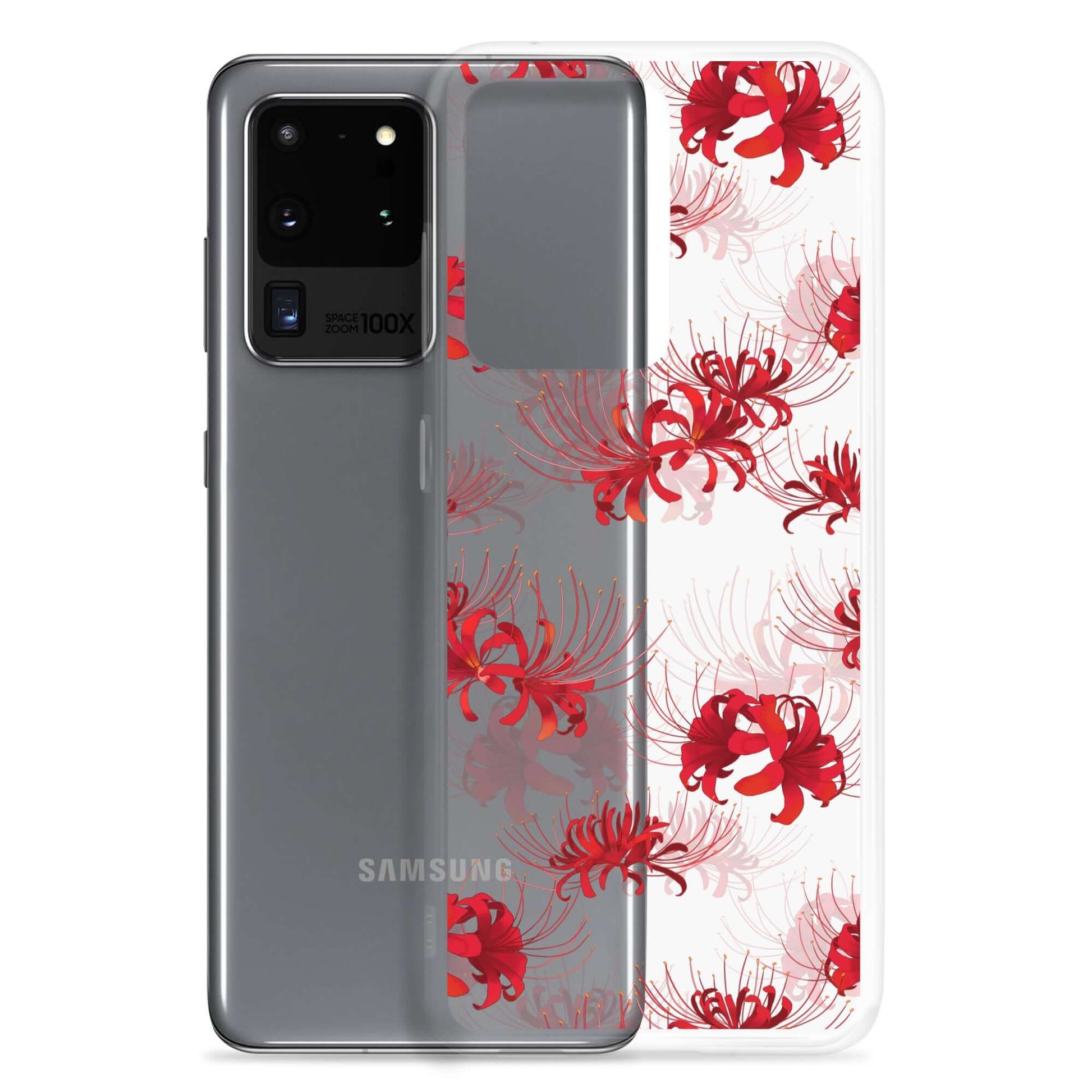 Sleek Higanbana Samsung® Clear Case with floral design, ensuring stylish protection for your Galaxy S20 Ultra.