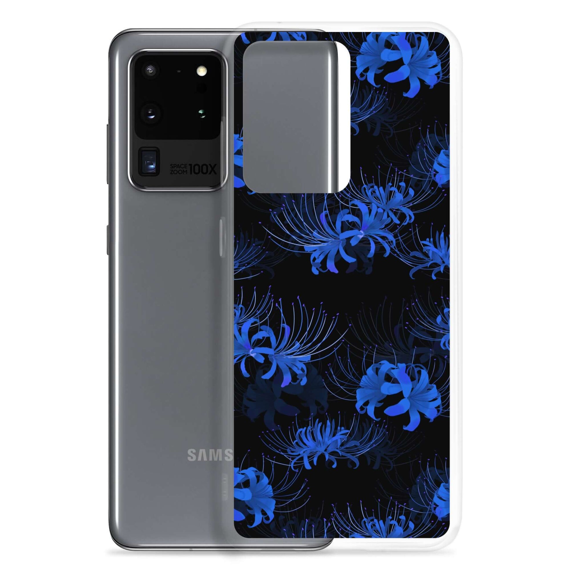 Higanbana Samsung® Clear Case features a striking floral design, offering stylish protection for your device.