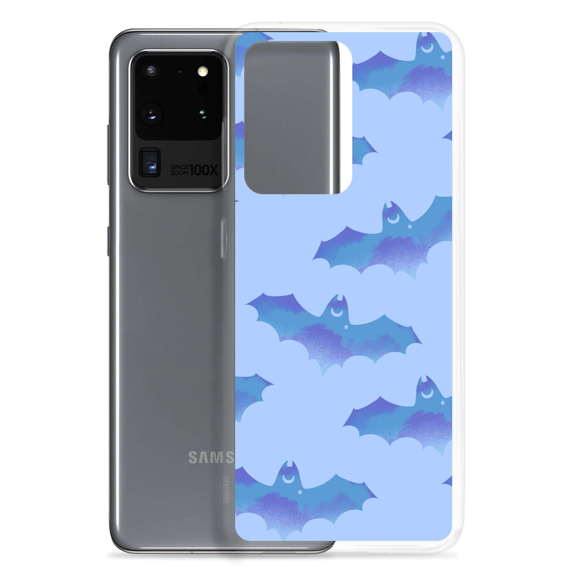 Sleek Lilith Samsung® Clear Case featuring adorable bats, protecting your phone from dirt and scratches.