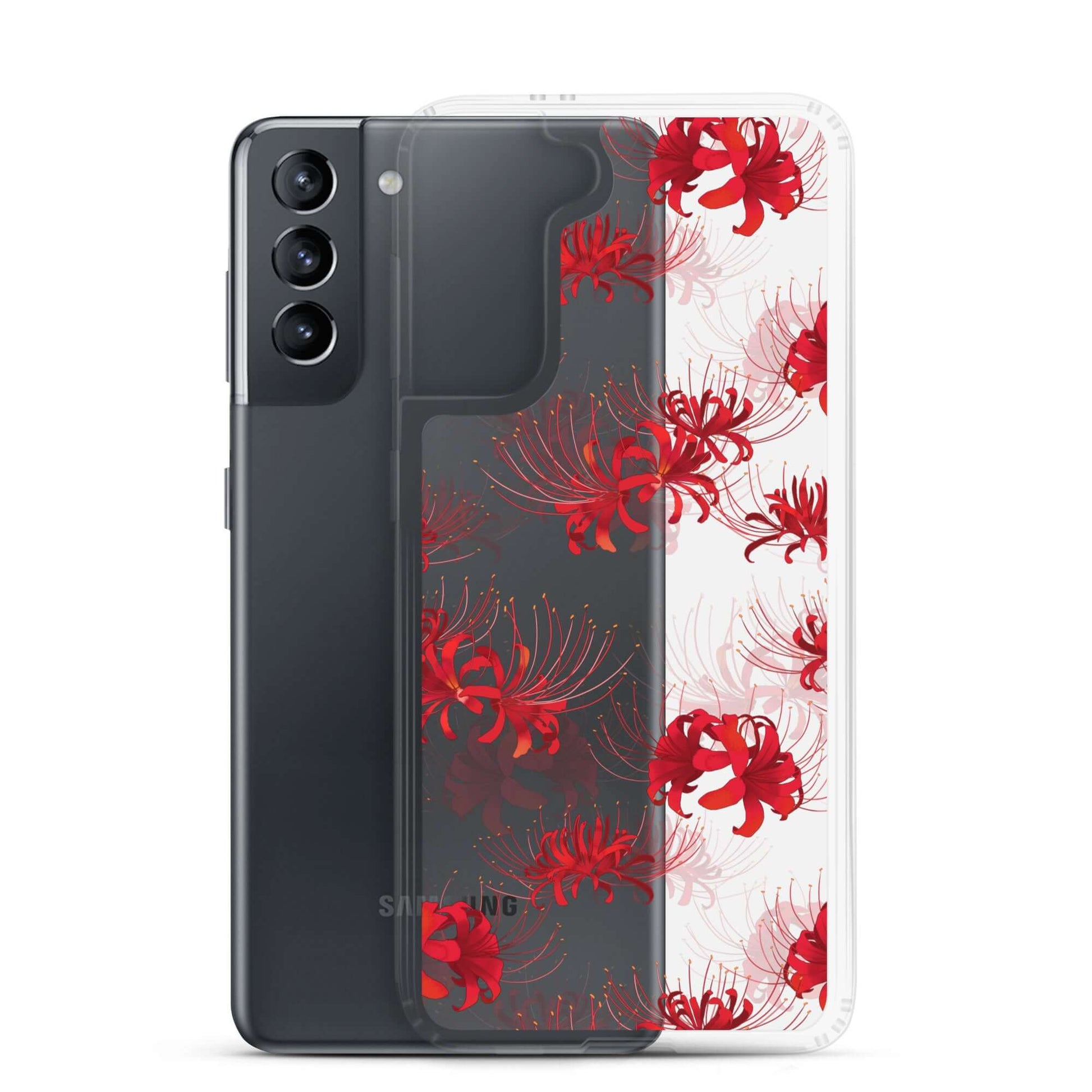 Discover the Higanbana Samsung® Clear Case, stylishly protecting your Galaxy S21 with a vibrant floral design.