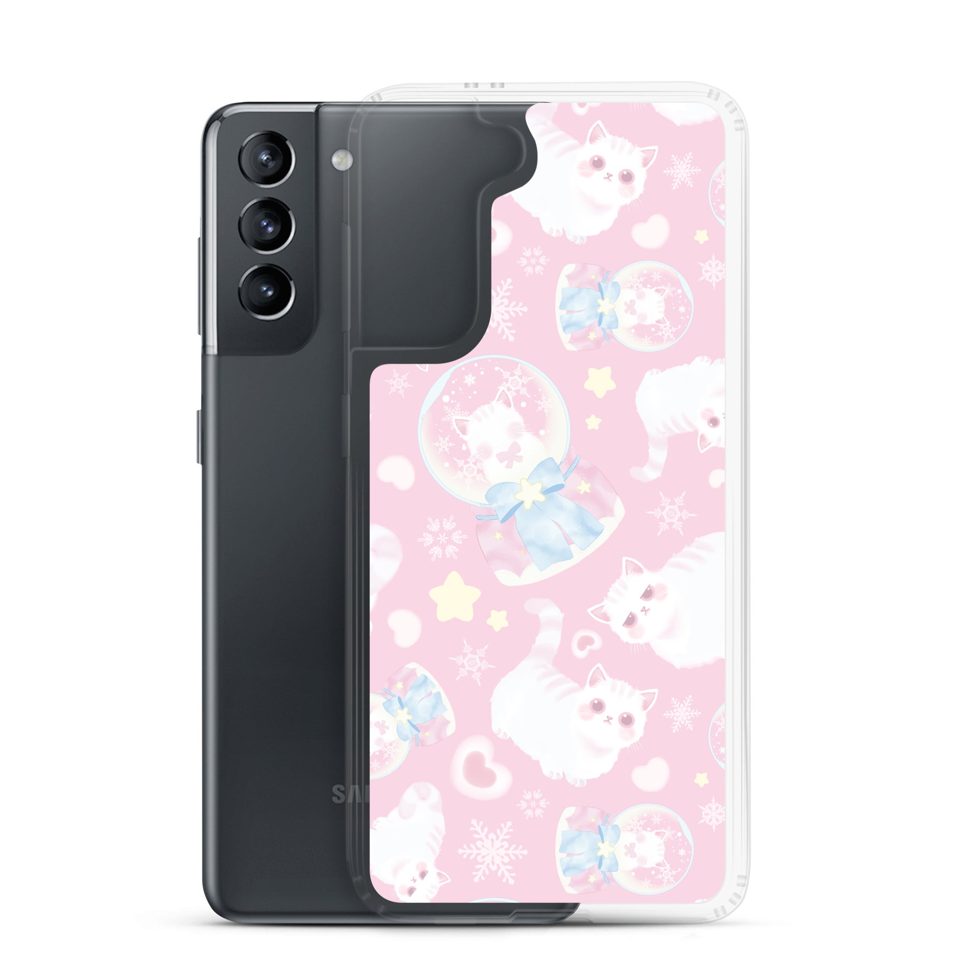 Protect your phone in style with the Snow Kitten Samsung® Clear Case featuring adorable pastel kittens.