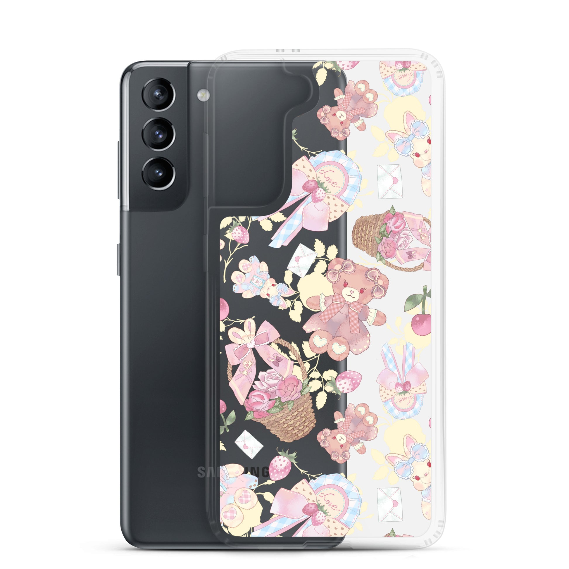 Protect your phone stylishly with the Sweet Teddy Samsung® Clear Case, featuring vibrant designs and a sleek finish.
