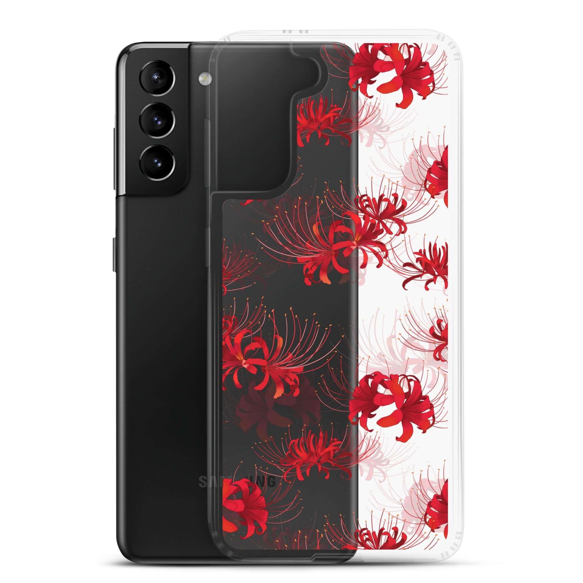 Protect your phone in style with the Higanbana Samsung® Clear Case, featuring a striking floral design.