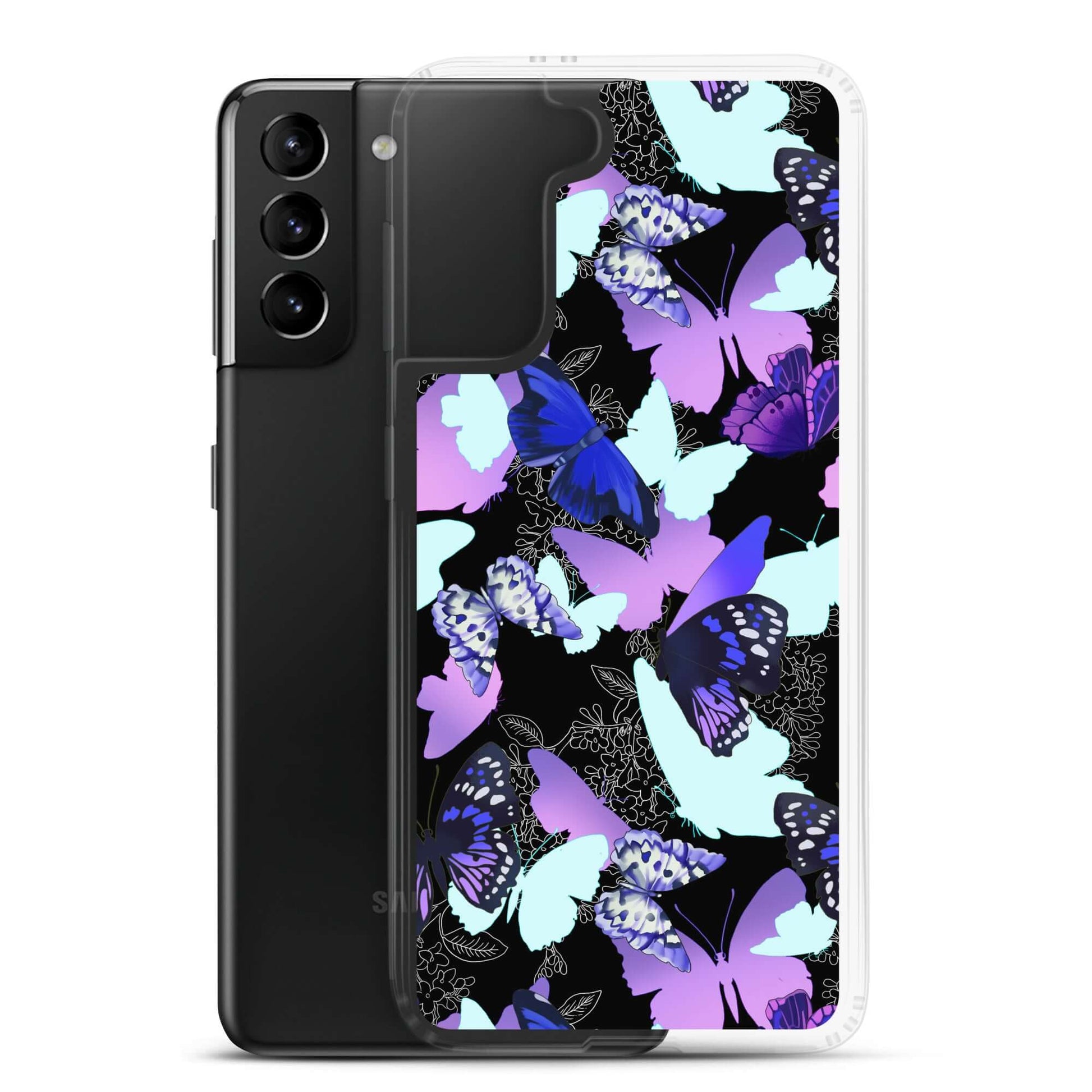 Brightly designed Butterfly Samsung® Clear Case showcases vibrant butterflies, adding a colorful touch to your phone.