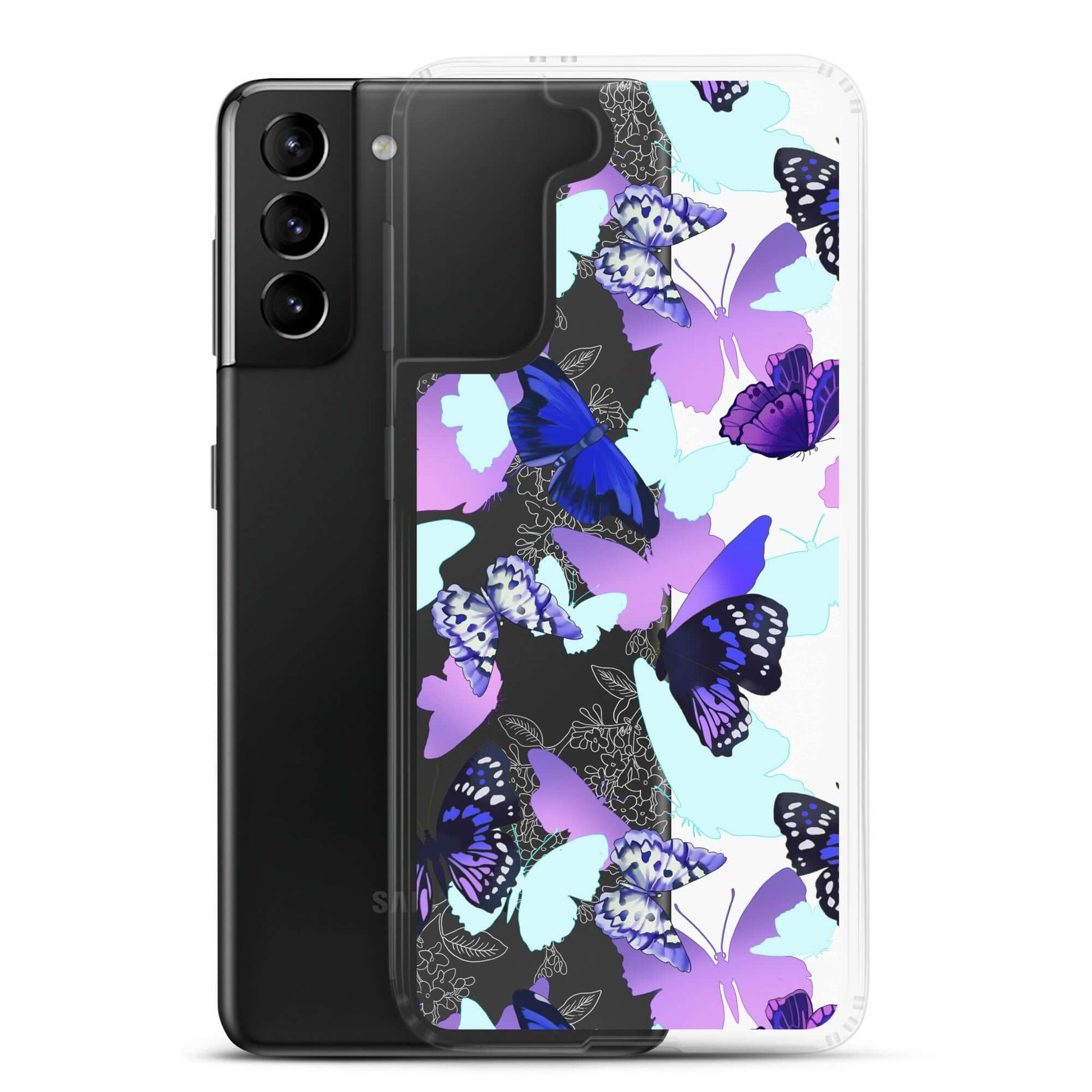 Butterfly Samsung® Clear Case showcases vibrant butterfly designs, adding style and protection to your Samsung phone.